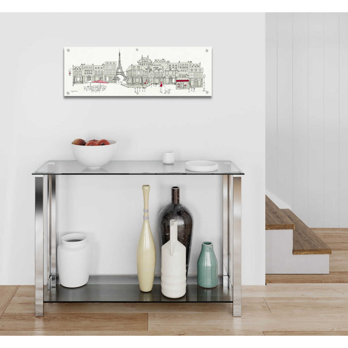 Epic Art 'World Cafe II Paris Panoramic' by Avery Tillmon,  Acrylic Glass Wall Art,36x12