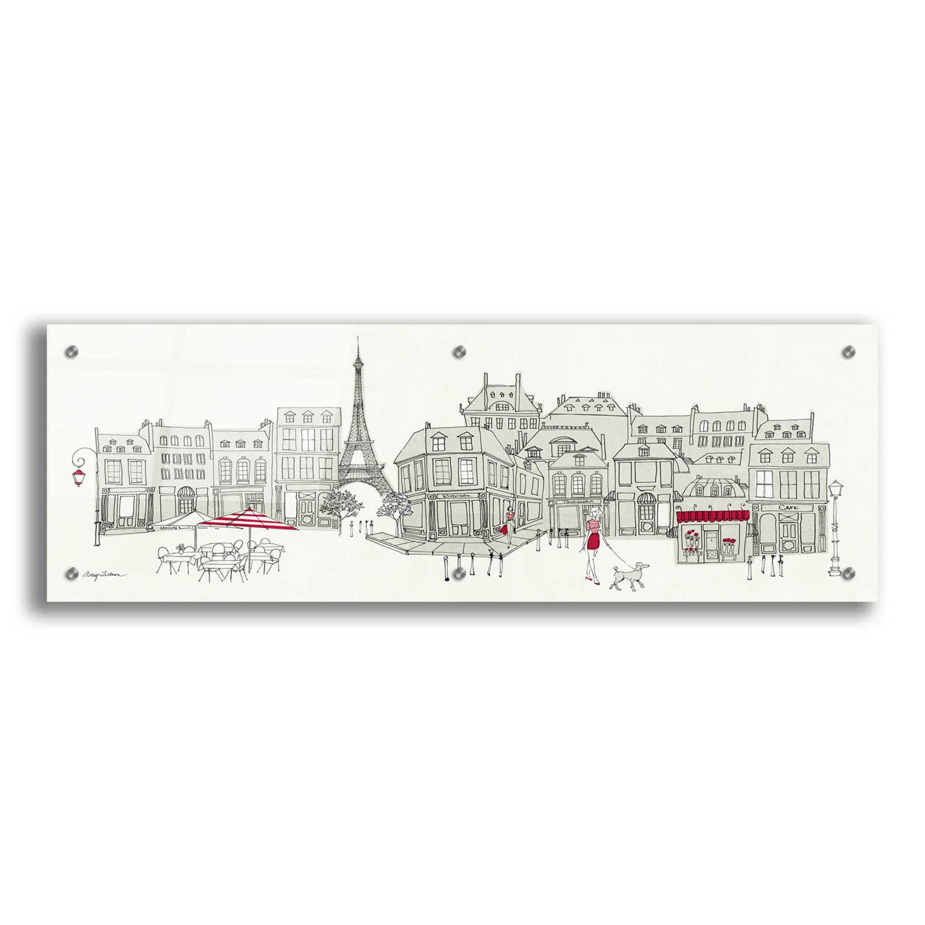 Epic Art 'World Cafe II Paris Panoramic' by Avery Tillmon,  Acrylic Glass Wall Art,36x12
