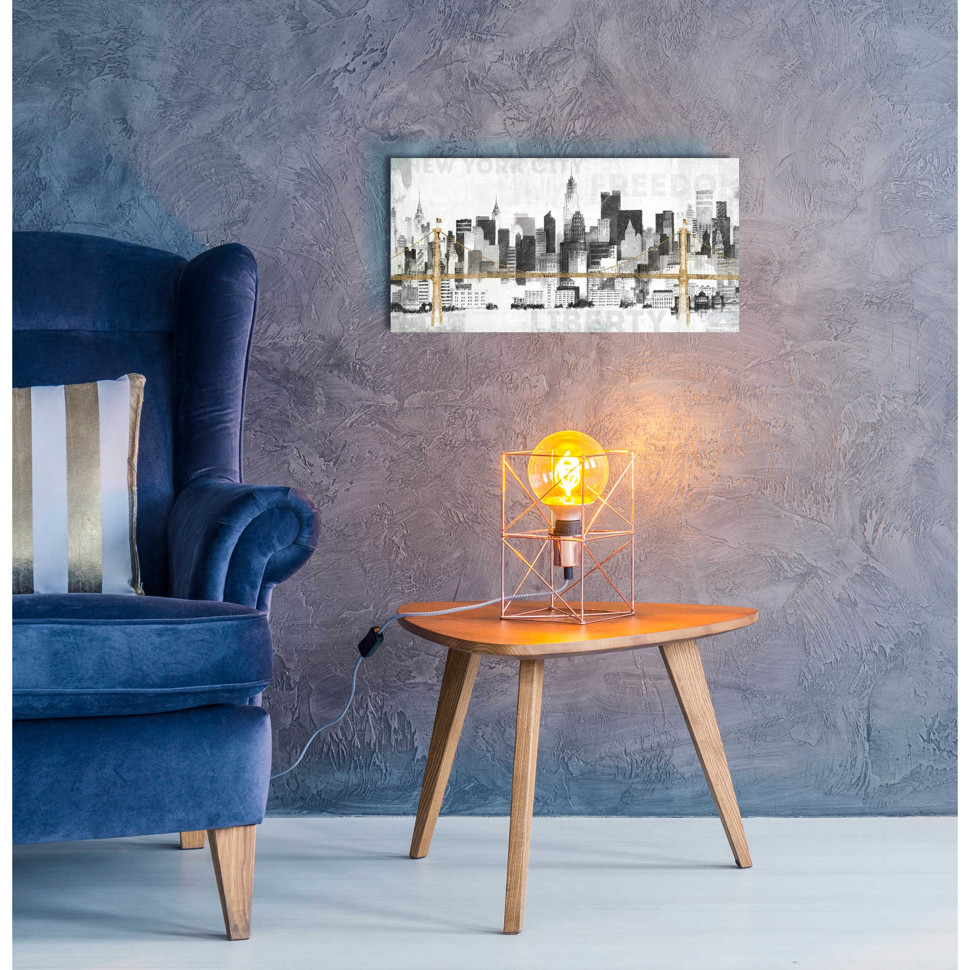 Epic Art 'New York Skyline II' by Avery Tillmon,  Acrylic Glass Wall Art,24x12