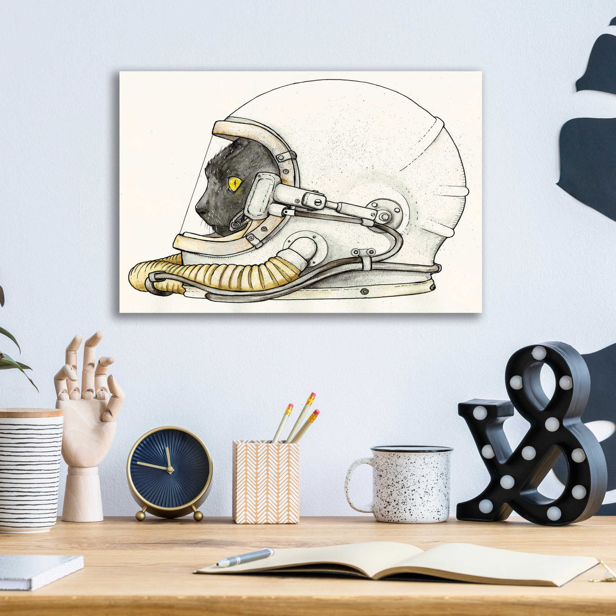 Epic Art 'Space Kitteh II' by Craig Snodgrass, Acrylic Glass Wall Art,16x12