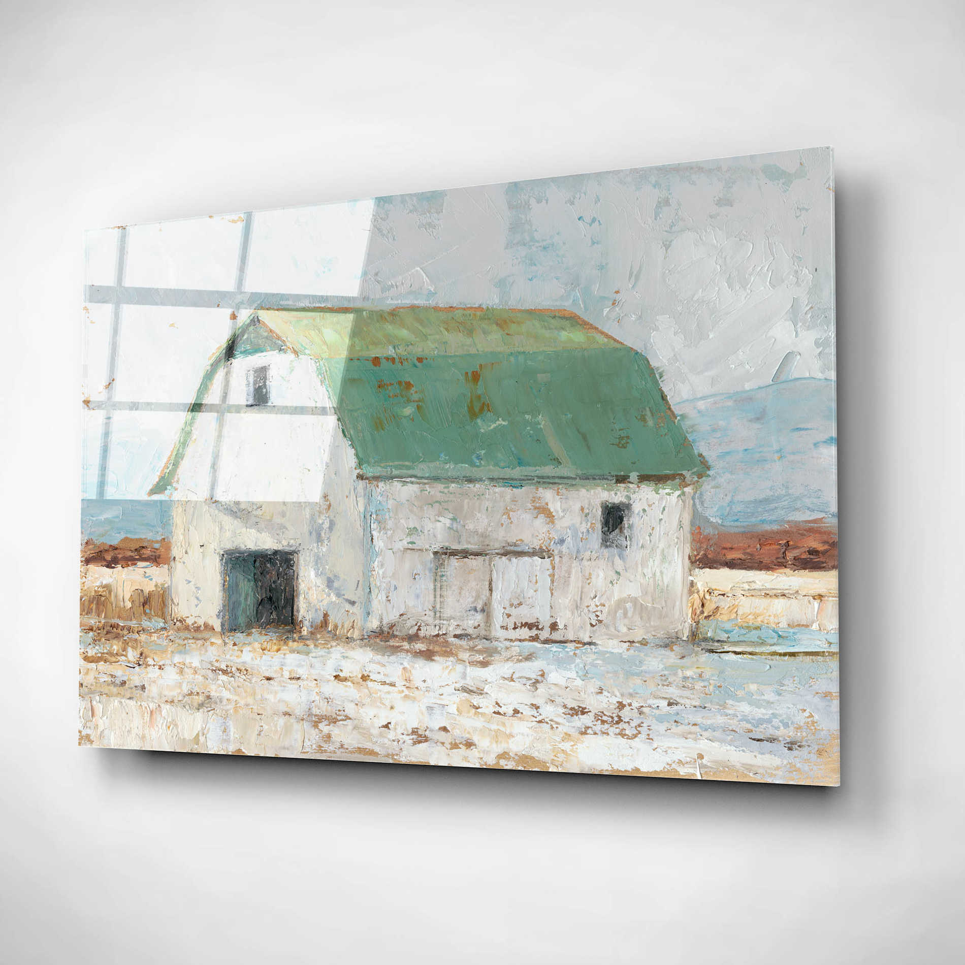 Epic Art "Whitewashed Barn II" by Ethan Harper, Acrylic Glass Wall Art,16x12