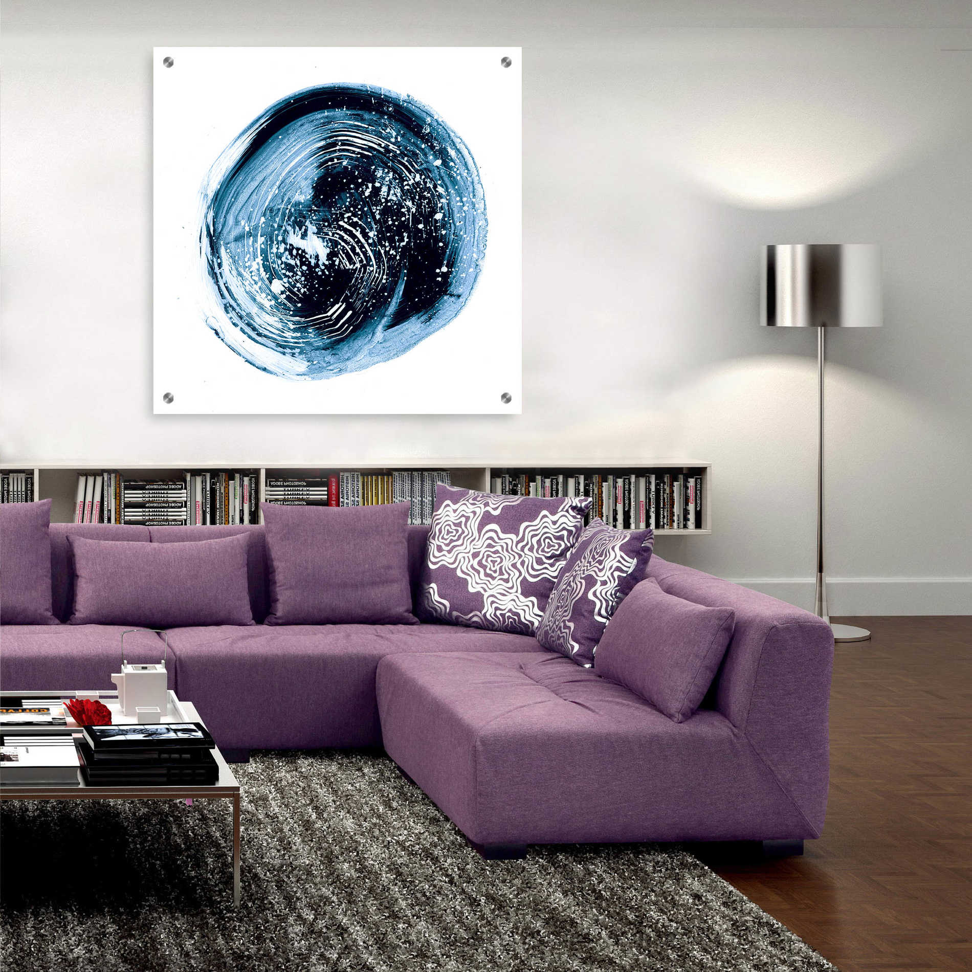 Epic Art "Indigo Nebula III" by Ethan Harper, Acrylic Glass Wall Art,36x36