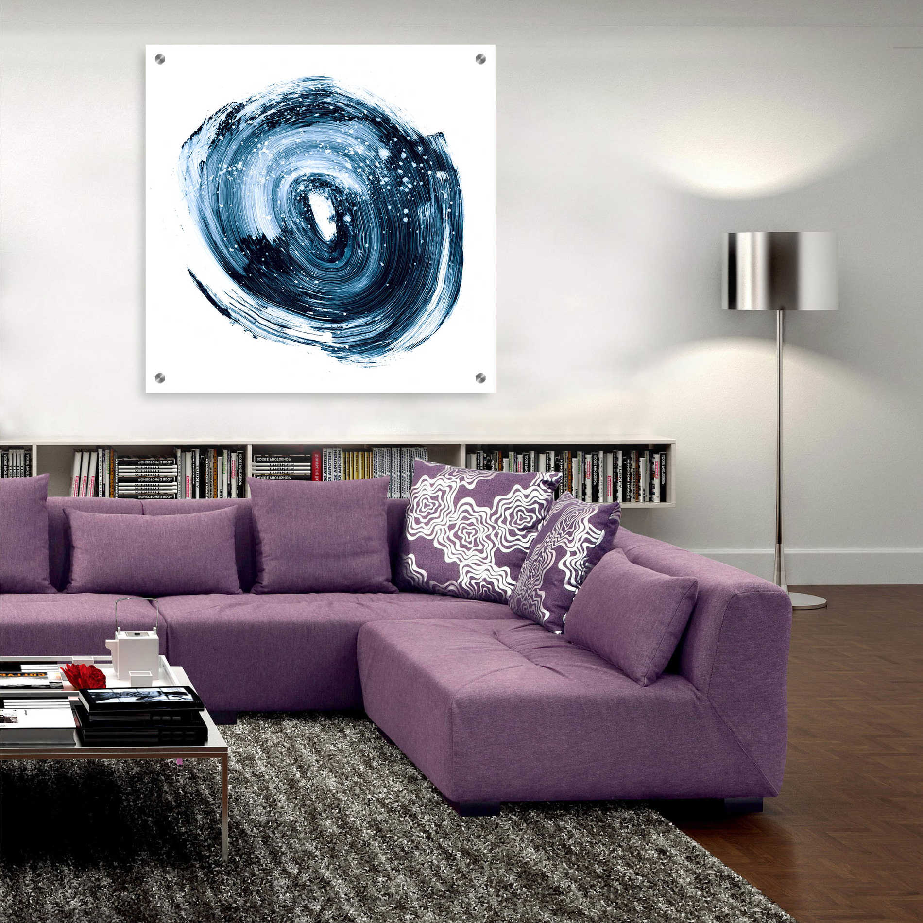 Epic Art "Indigo Nebula II" by Ethan Harper, Acrylic Glass Wall Art,36x36