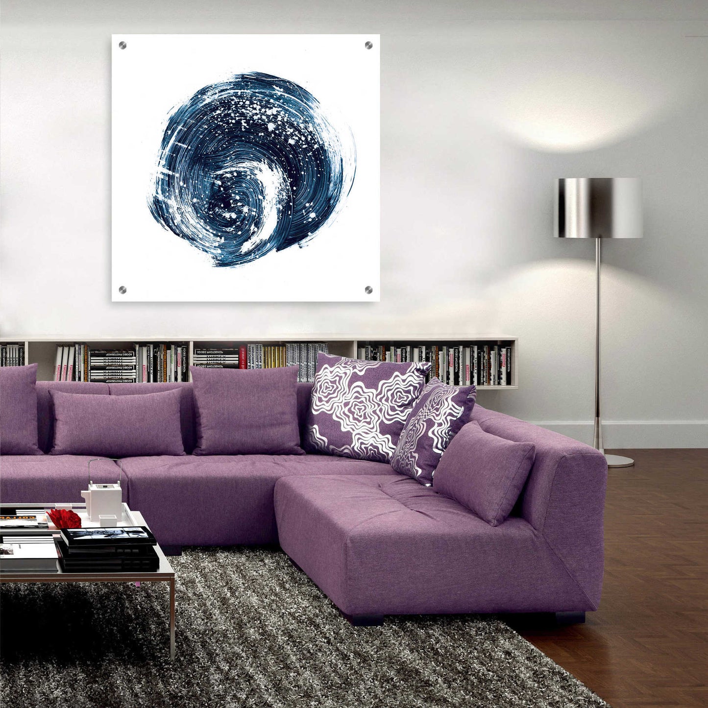 Epic Art "Indigo Nebula I" by Ethan Harper, Acrylic Glass Wall Art,36x36