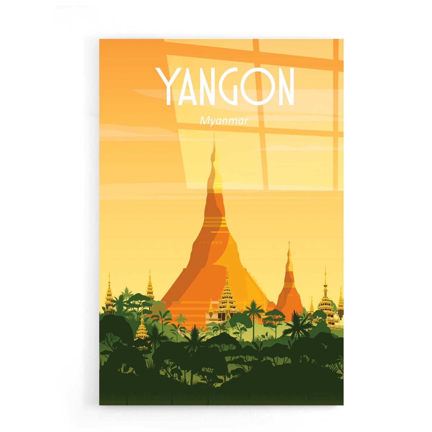 Epic Art 'Yangon Myanmar' by Arctic Frame Studio, Acrylic Glass Wall Art,16x24