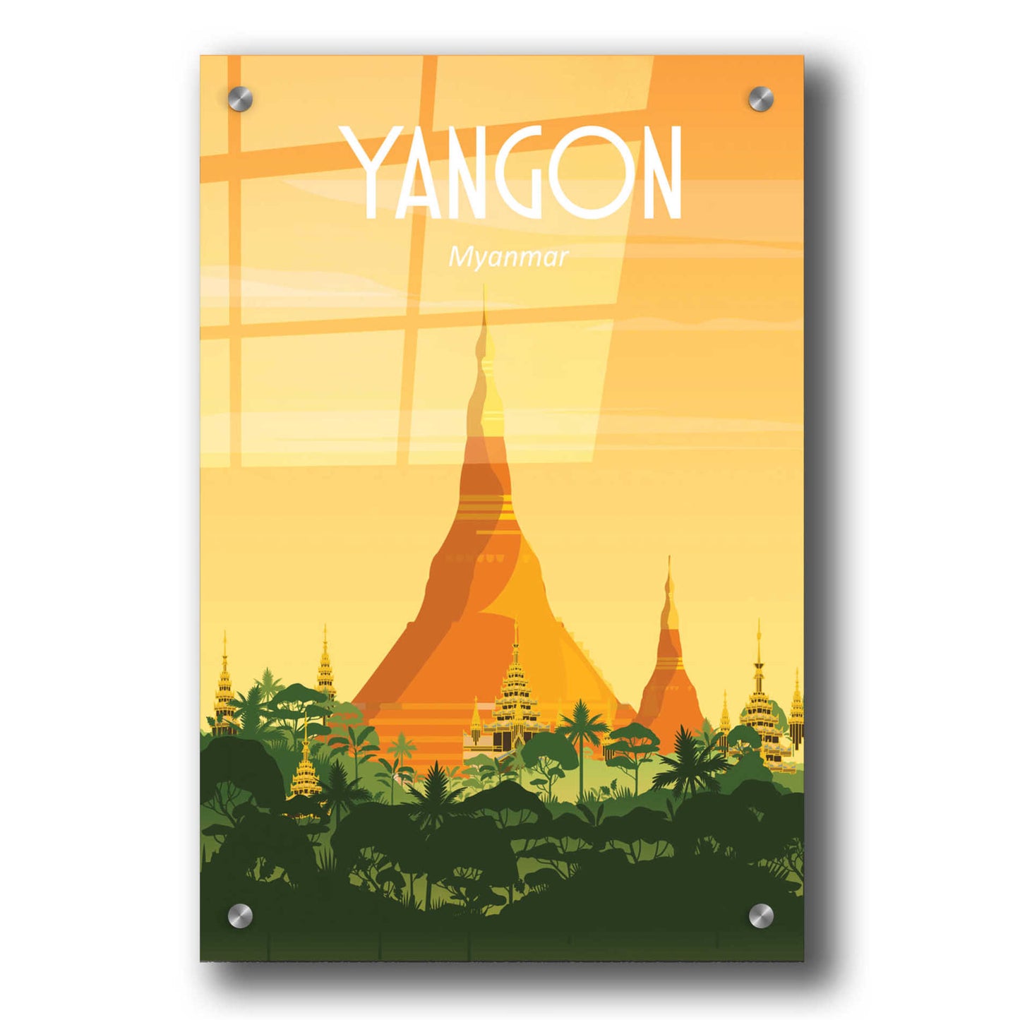Epic Art 'Yangon Myanmar' by Arctic Frame Studio, Acrylic Glass Wall Art,24x36