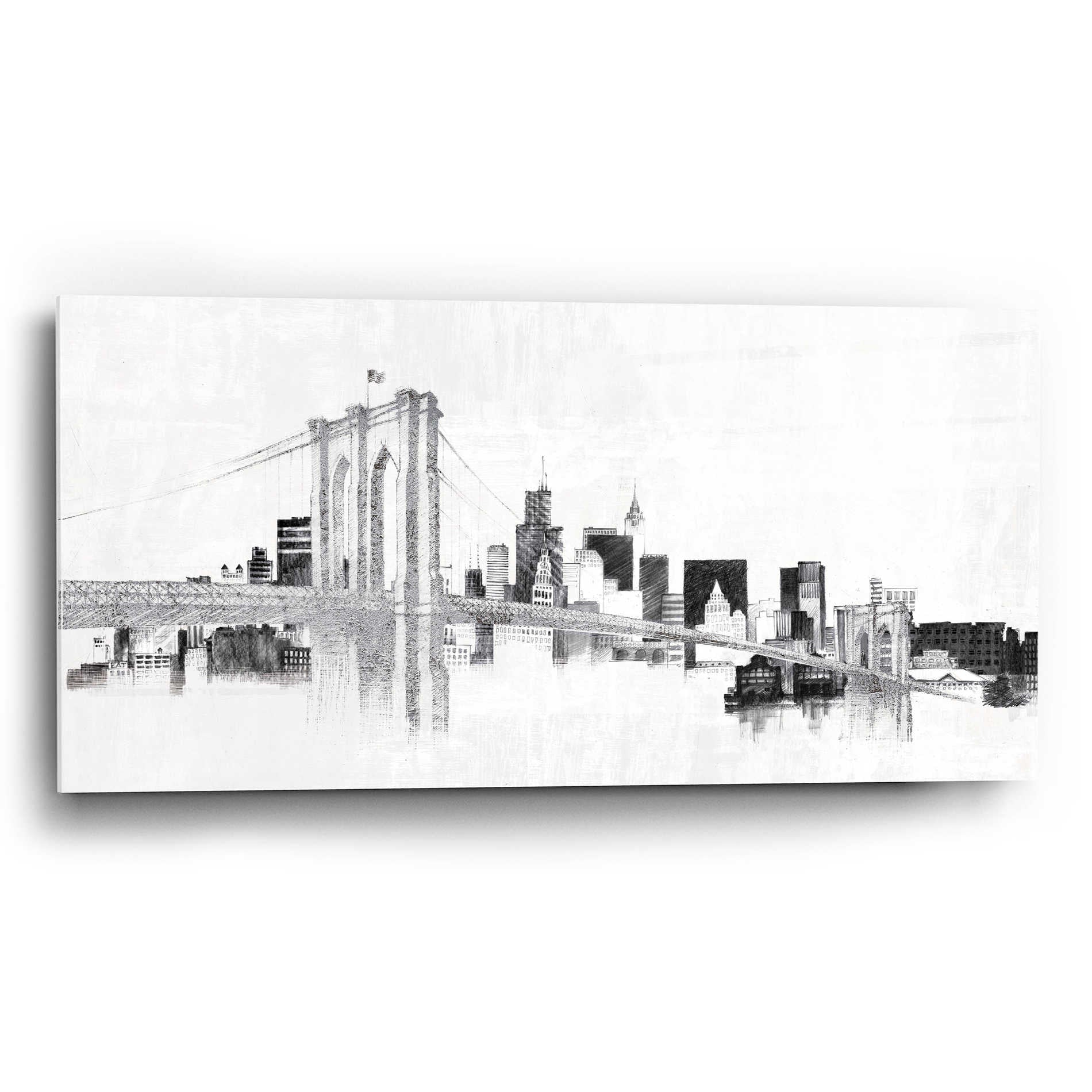 Epic Art 'Skyline Crossing Silver' by Avery Tillmon,  Acrylic Glass Wall Art,24x12