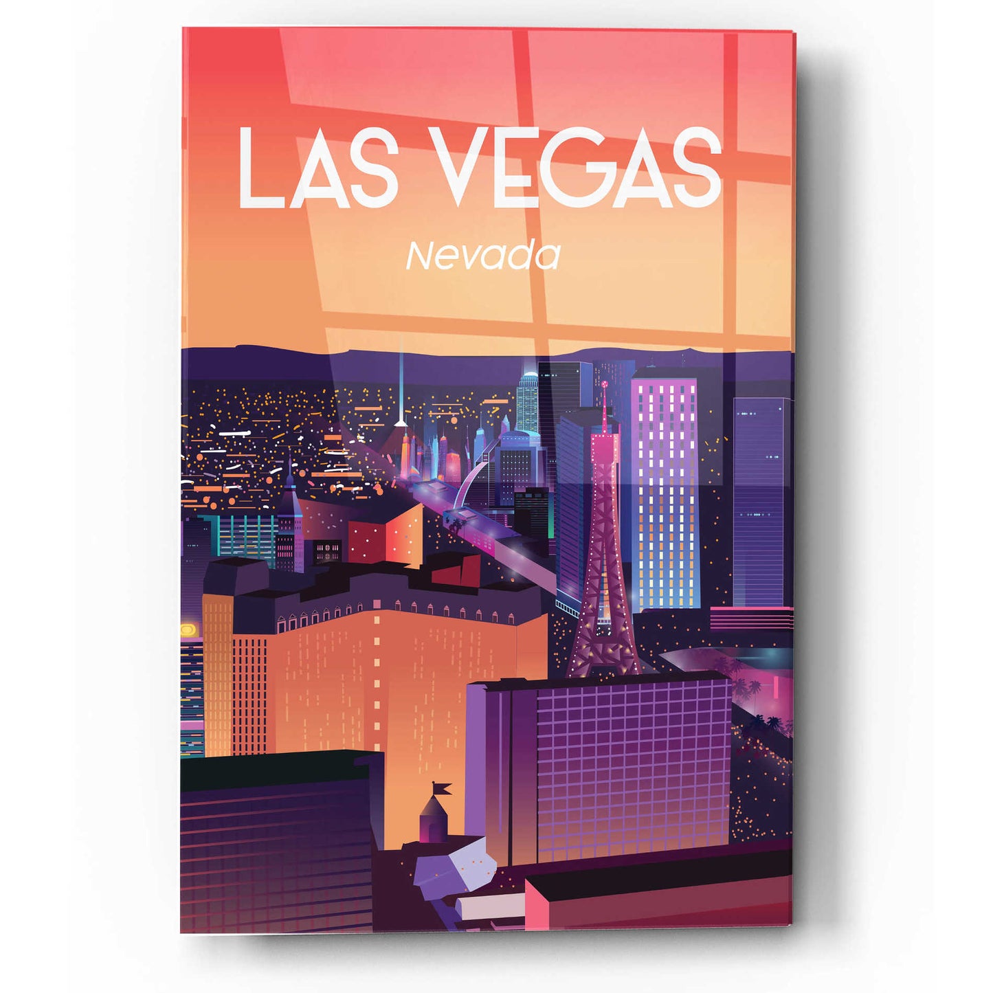 Epic Art 'Las Vegas' by Arctic Frame Studio, Acrylic Glass Wall Art,12x16