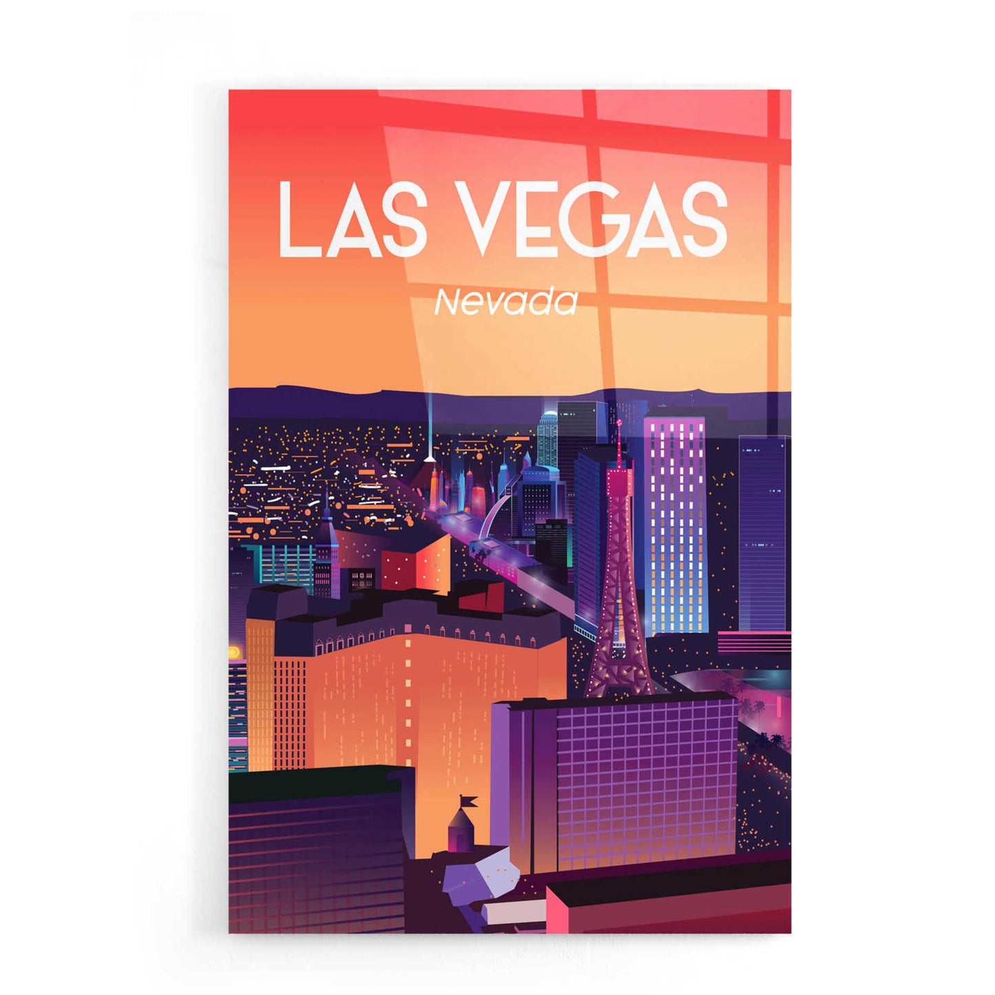 Epic Art 'Las Vegas' by Arctic Frame Studio, Acrylic Glass Wall Art,16x24