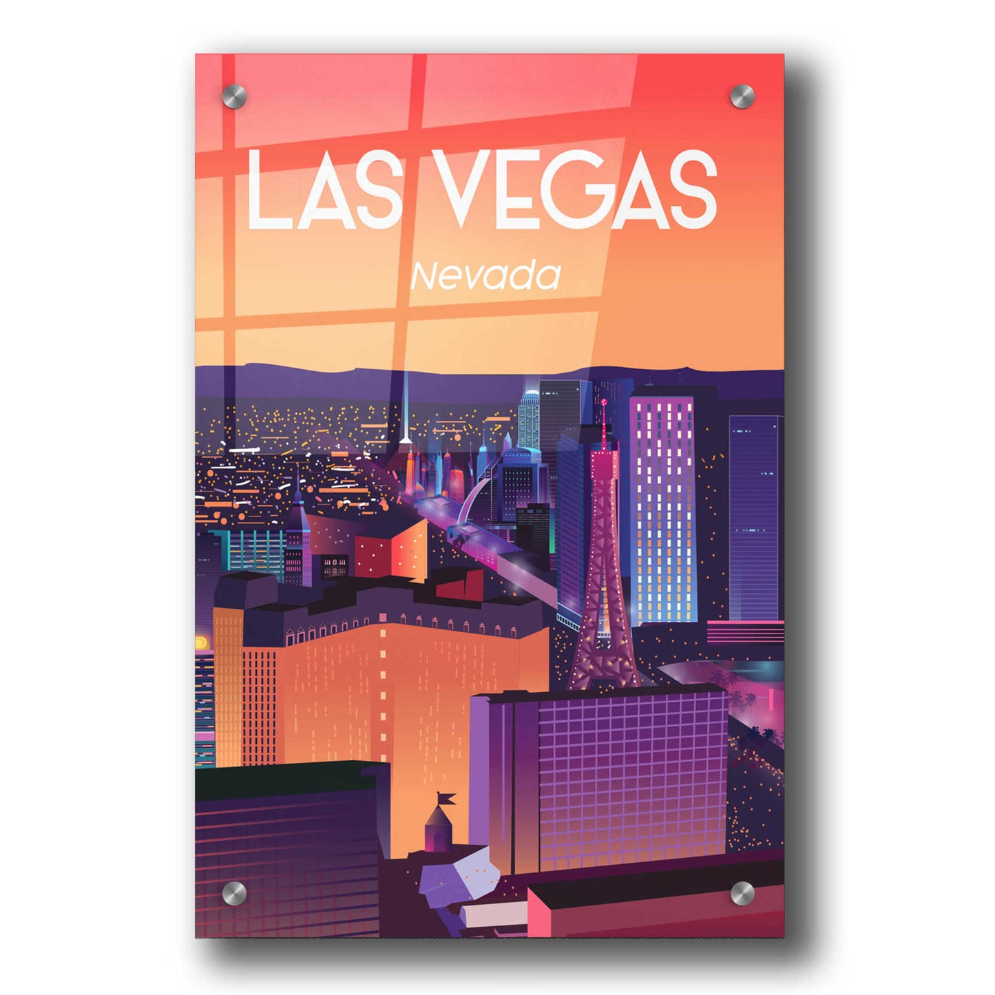 Epic Art 'Las Vegas' by Arctic Frame Studio, Acrylic Glass Wall Art,24x36