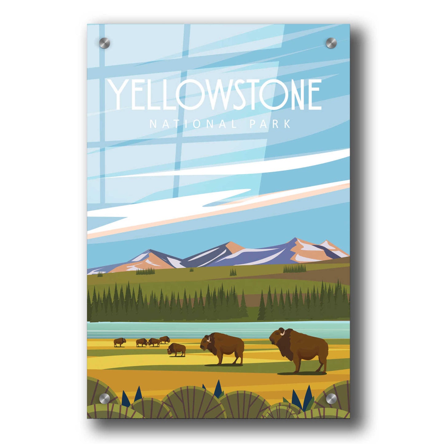 Epic Art 'Yellowstone National Park' by Arctic Frame Studio, Acrylic Glass Wall Art,24x36