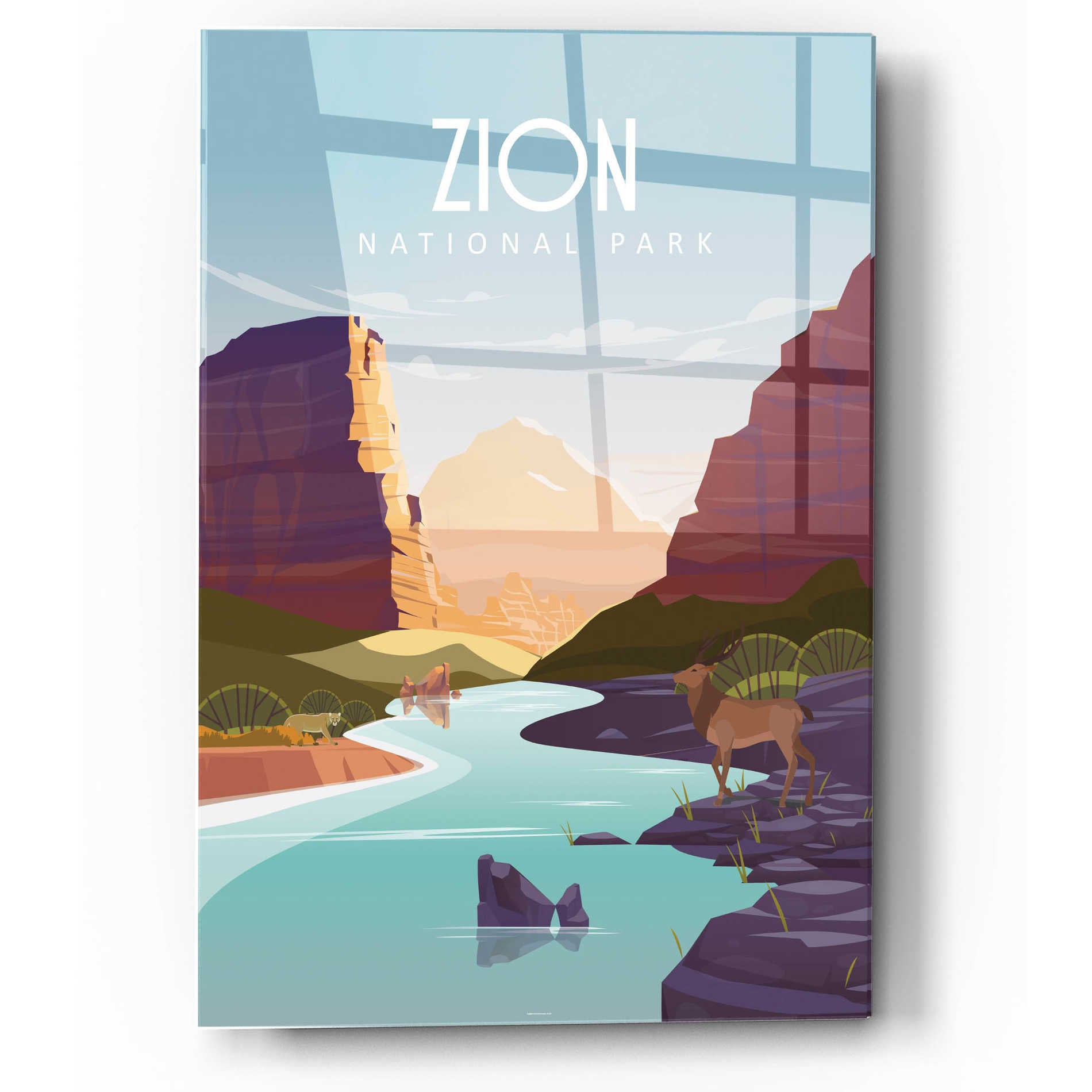 Epic Art 'Zion National Park' by Arctic Frame Studio, Acrylic Glass Wall Art,12x16