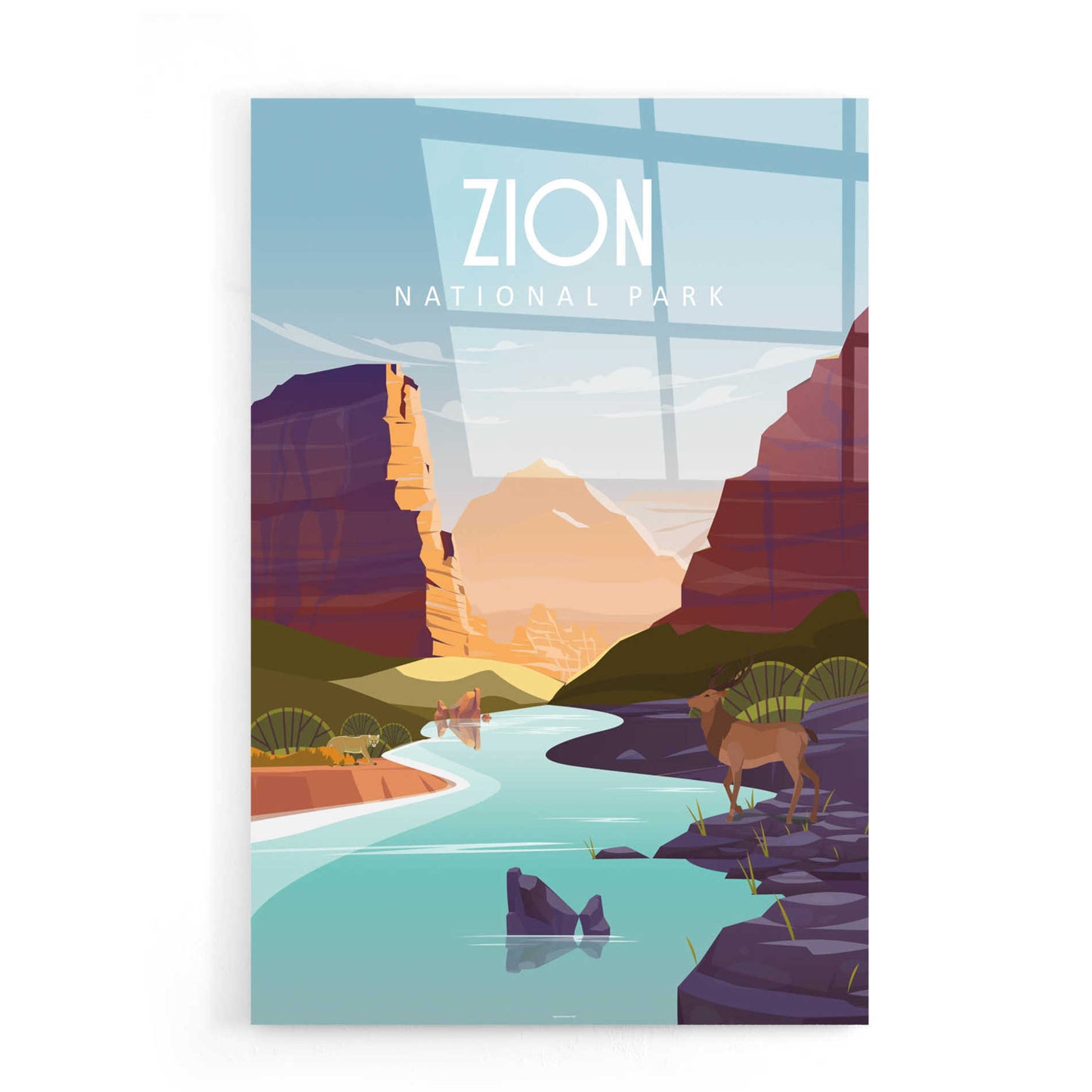 Epic Art 'Zion National Park' by Arctic Frame Studio, Acrylic Glass Wall Art,16x24