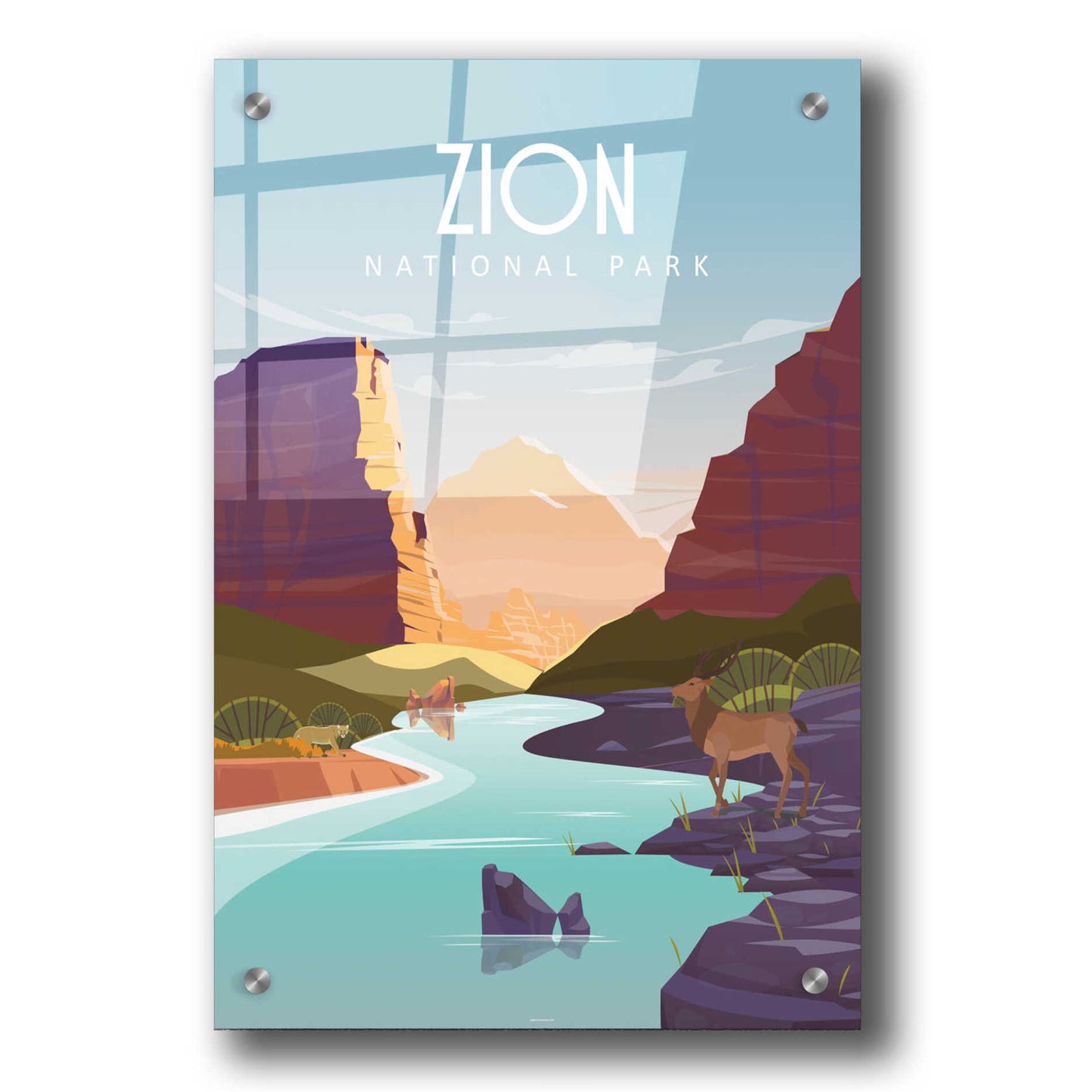 Epic Art 'Zion National Park' by Arctic Frame Studio, Acrylic Glass Wall Art,24x36