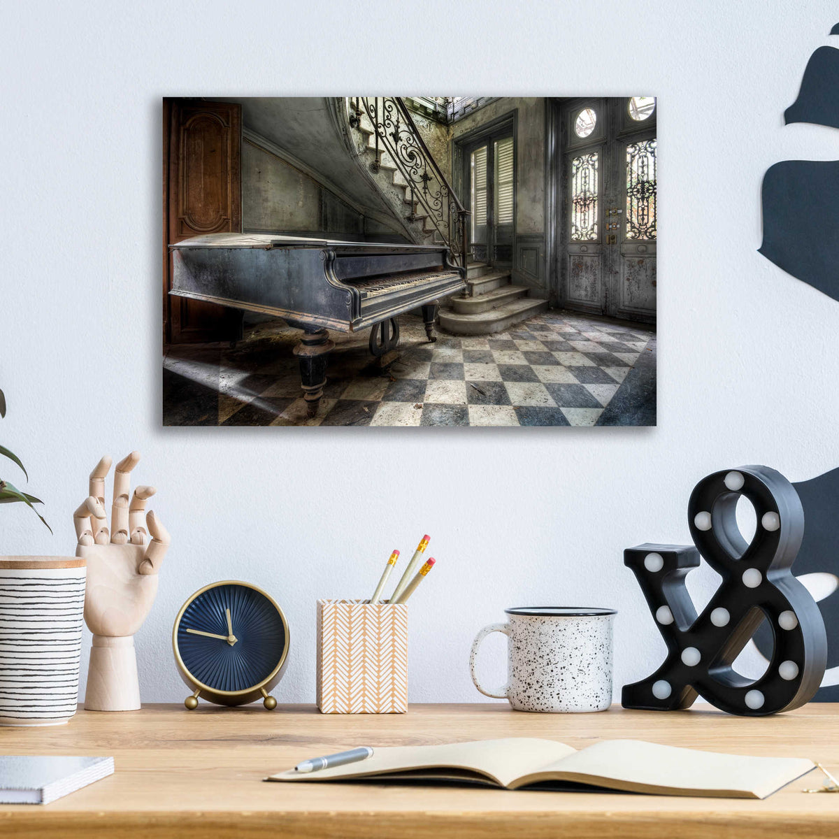 Epic Art 'Piano Hall' by Roman Robroek, Acrylic Glass Wall Art,16x12