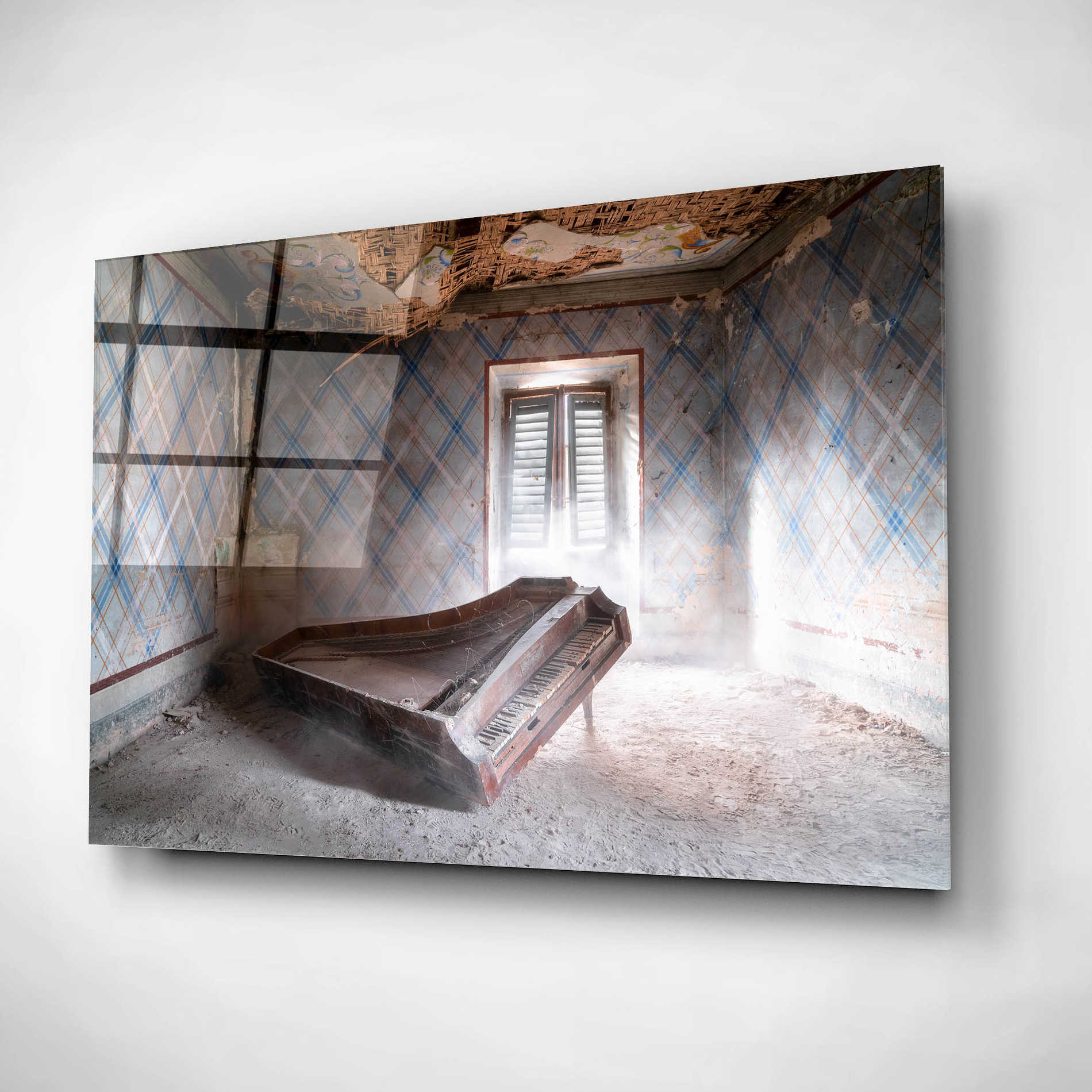 Epic Art 'Dusty Piano' by Roman Robroek, Acrylic Glass Wall Art,24x16