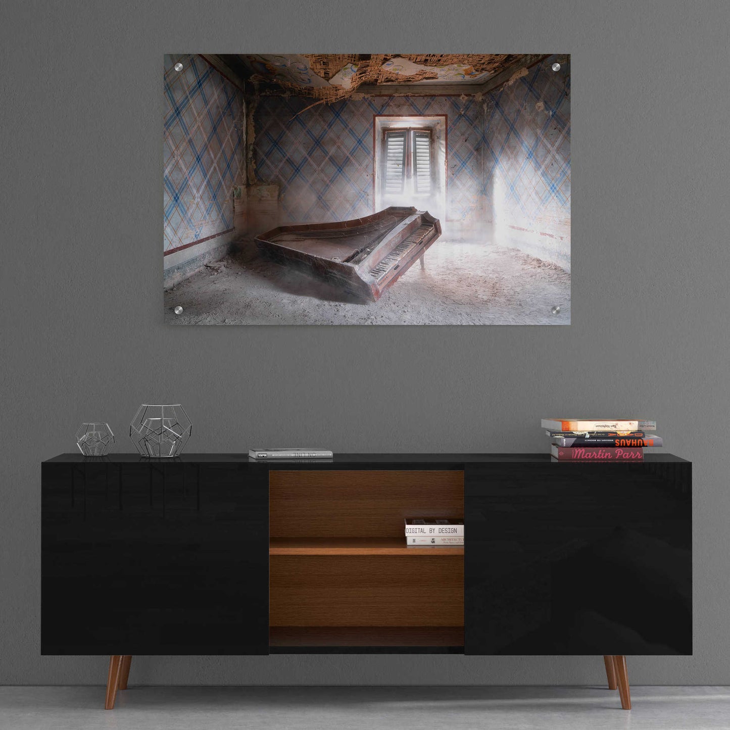 Epic Art 'Dusty Piano' by Roman Robroek, Acrylic Glass Wall Art,36x24