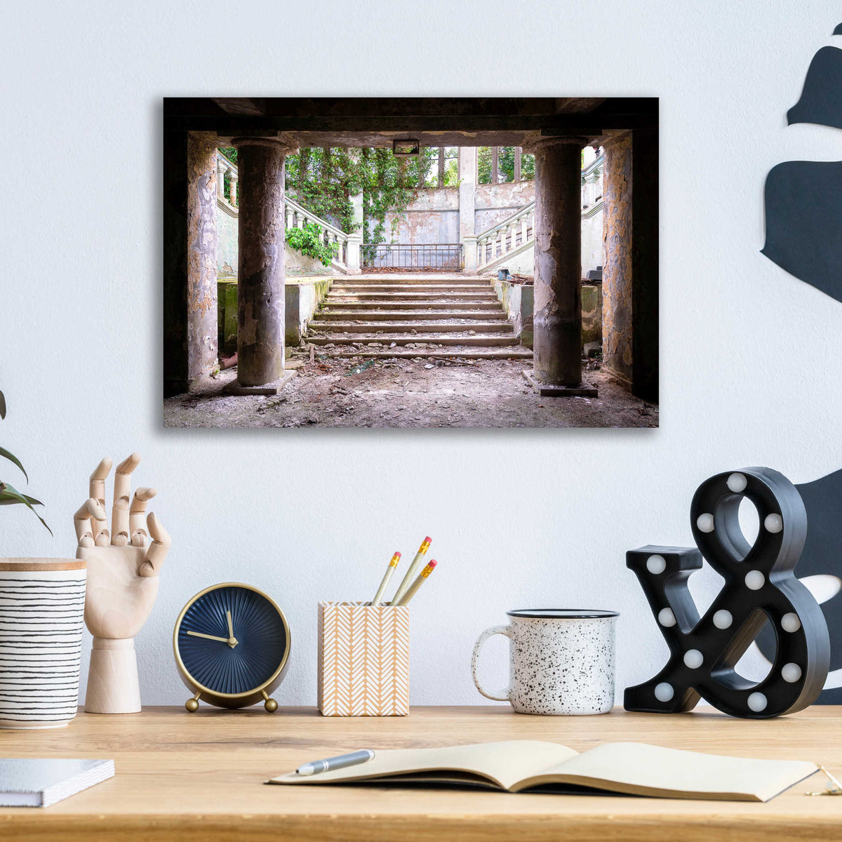 Epic Art 'Overgrown Stairs' by Roman Robroek, Acrylic Glass Wall Art,16x12