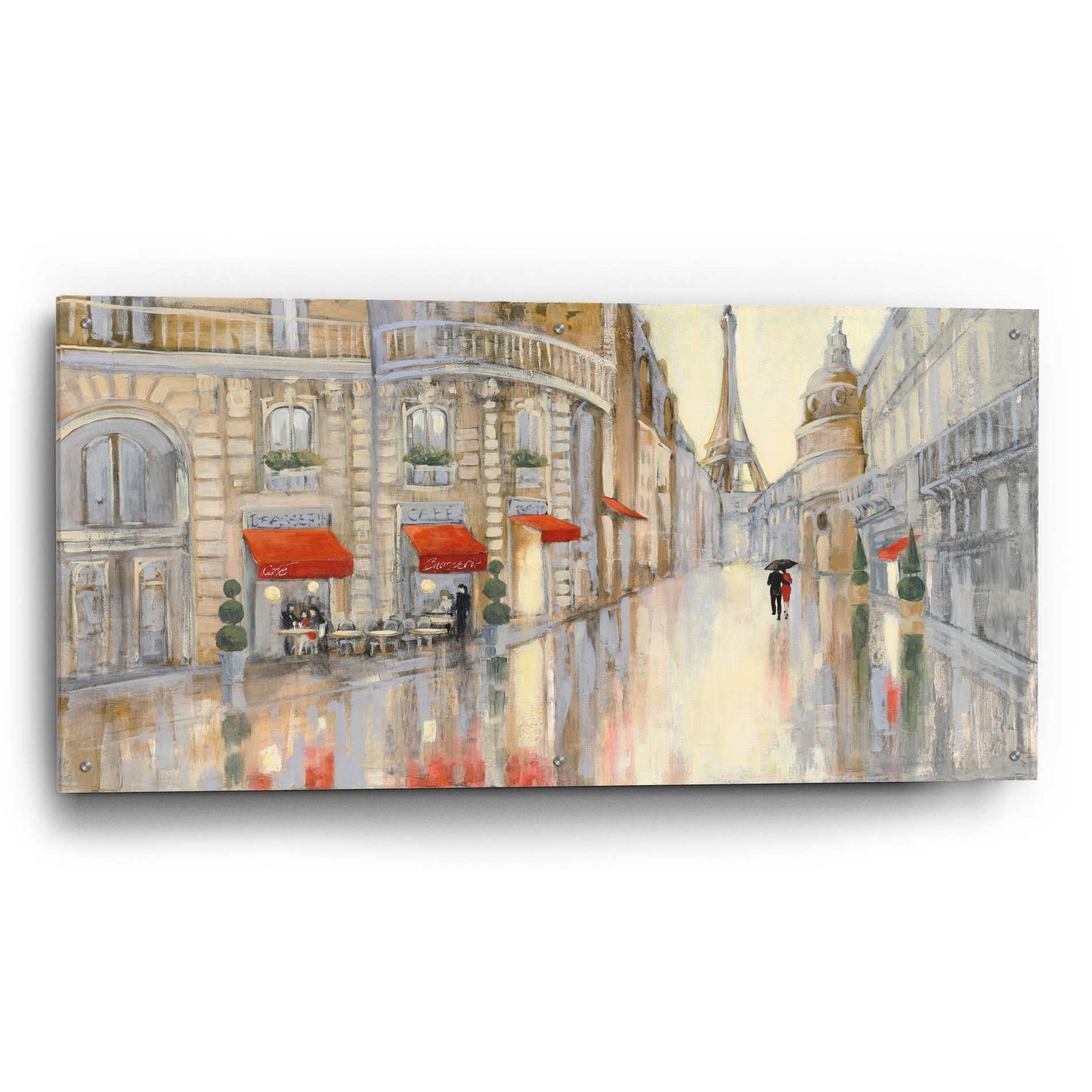 Epic Art 'Touring Paris Couple' by Julia Purinton, Acrylic Glass Wall Art,48x24