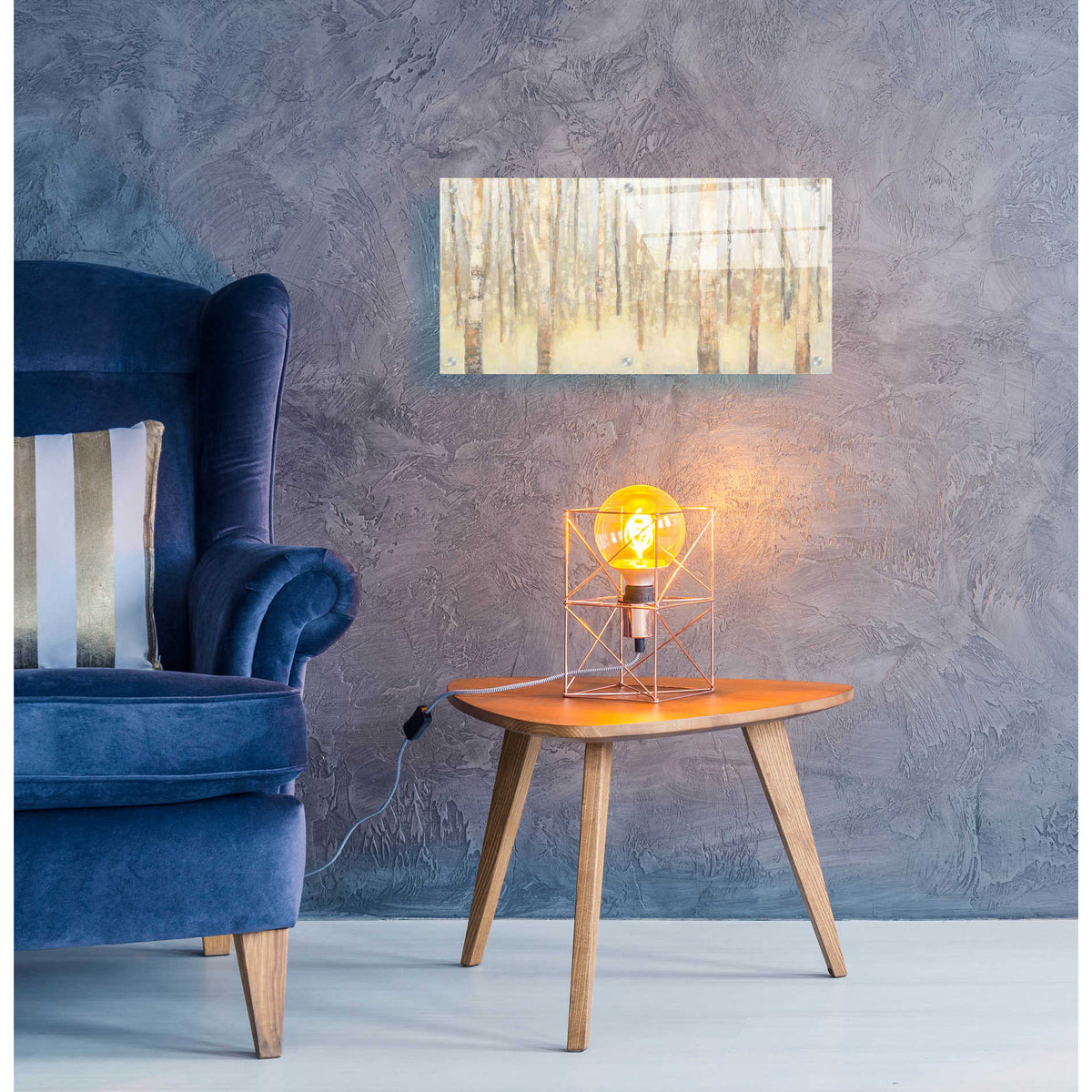 Epic Art 'Birches in Winter' by Julia Purinton, Acrylic Glass Wall Art,24x12