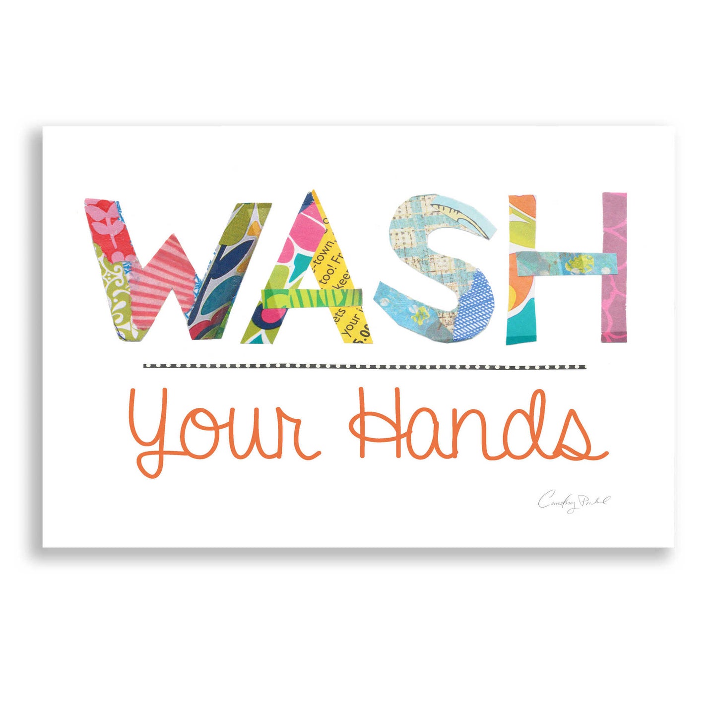 Epic Art 'Wash Your Hands' by Courtney Prahl, Acrylic Glass Wall Art,16x12