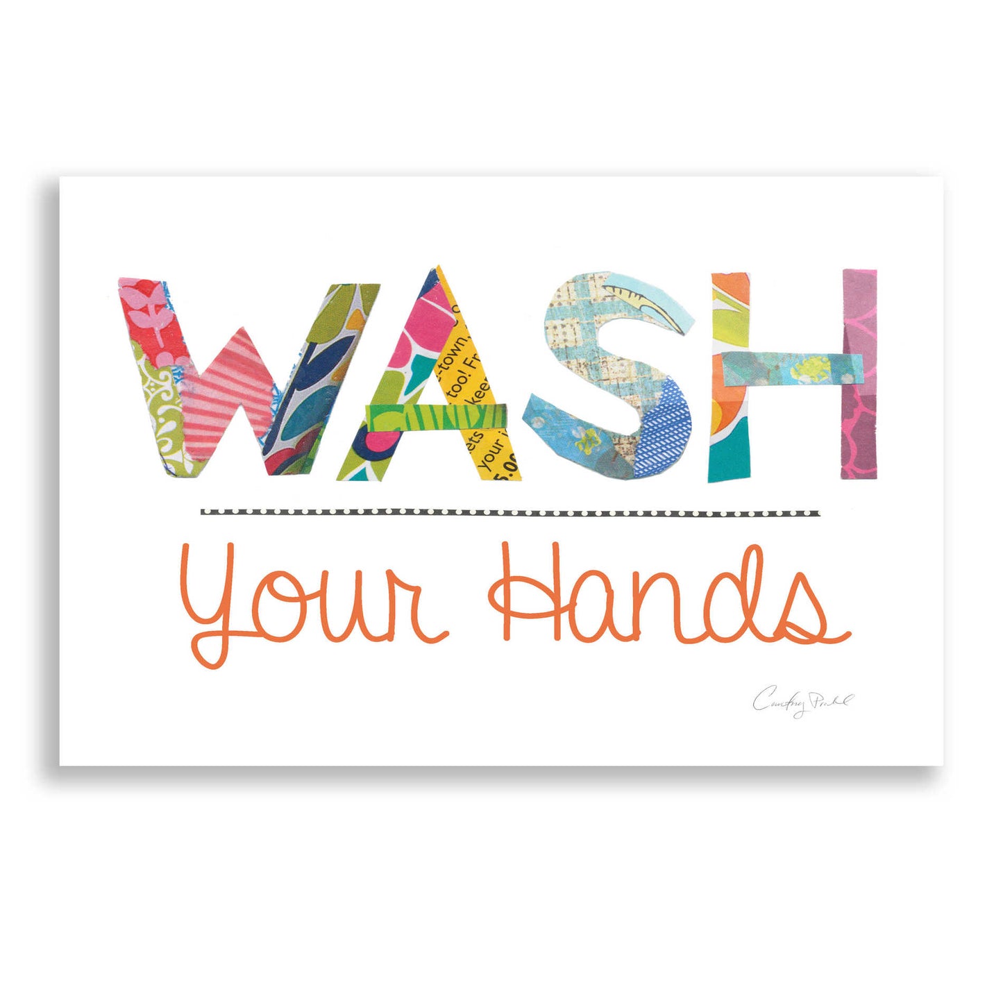 Epic Art 'Wash Your Hands' by Courtney Prahl, Acrylic Glass Wall Art,24x16