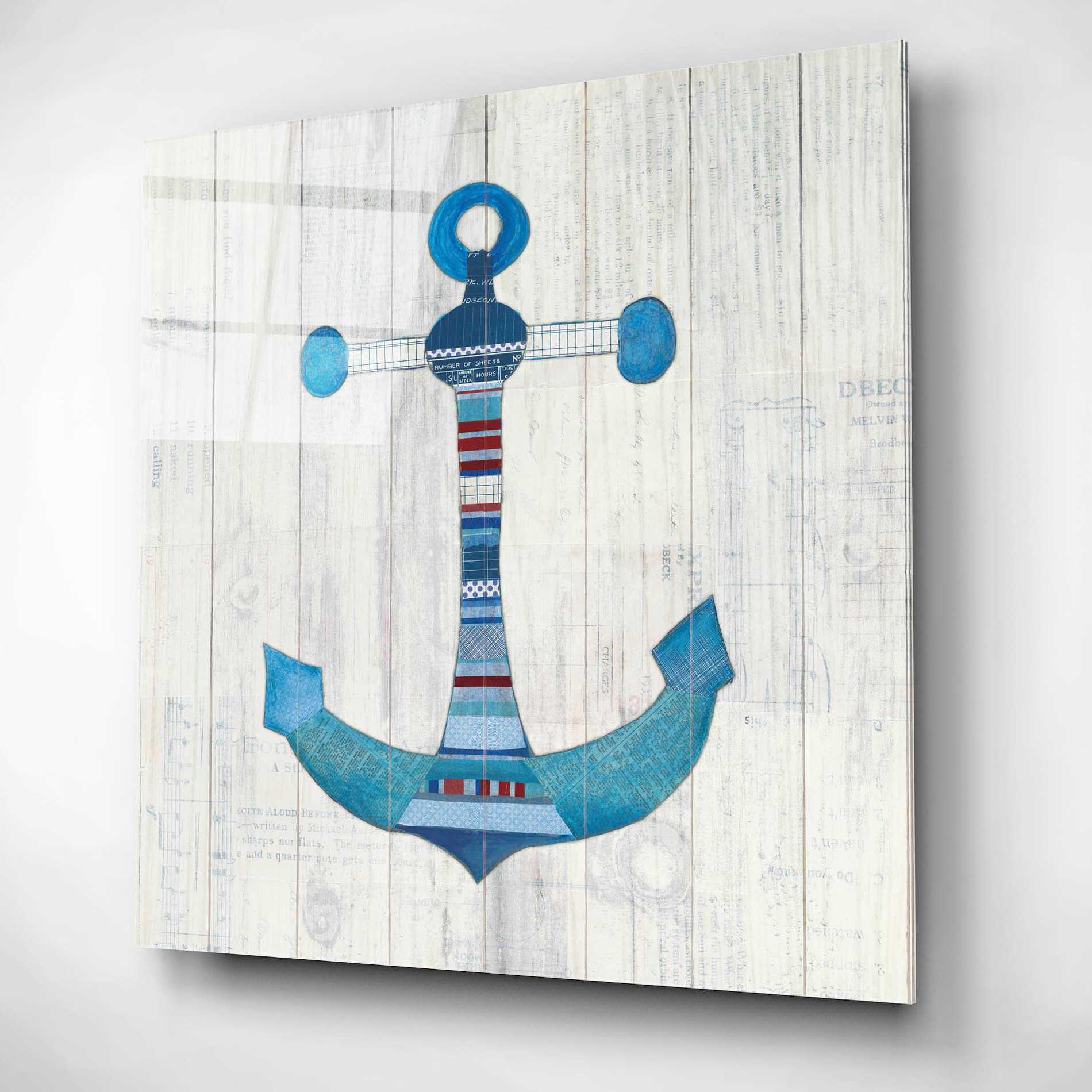 Epic Art 'Wind and Waves IV Nautical' by Courtney Prahl, Acrylic Glass Wall Art,12x12