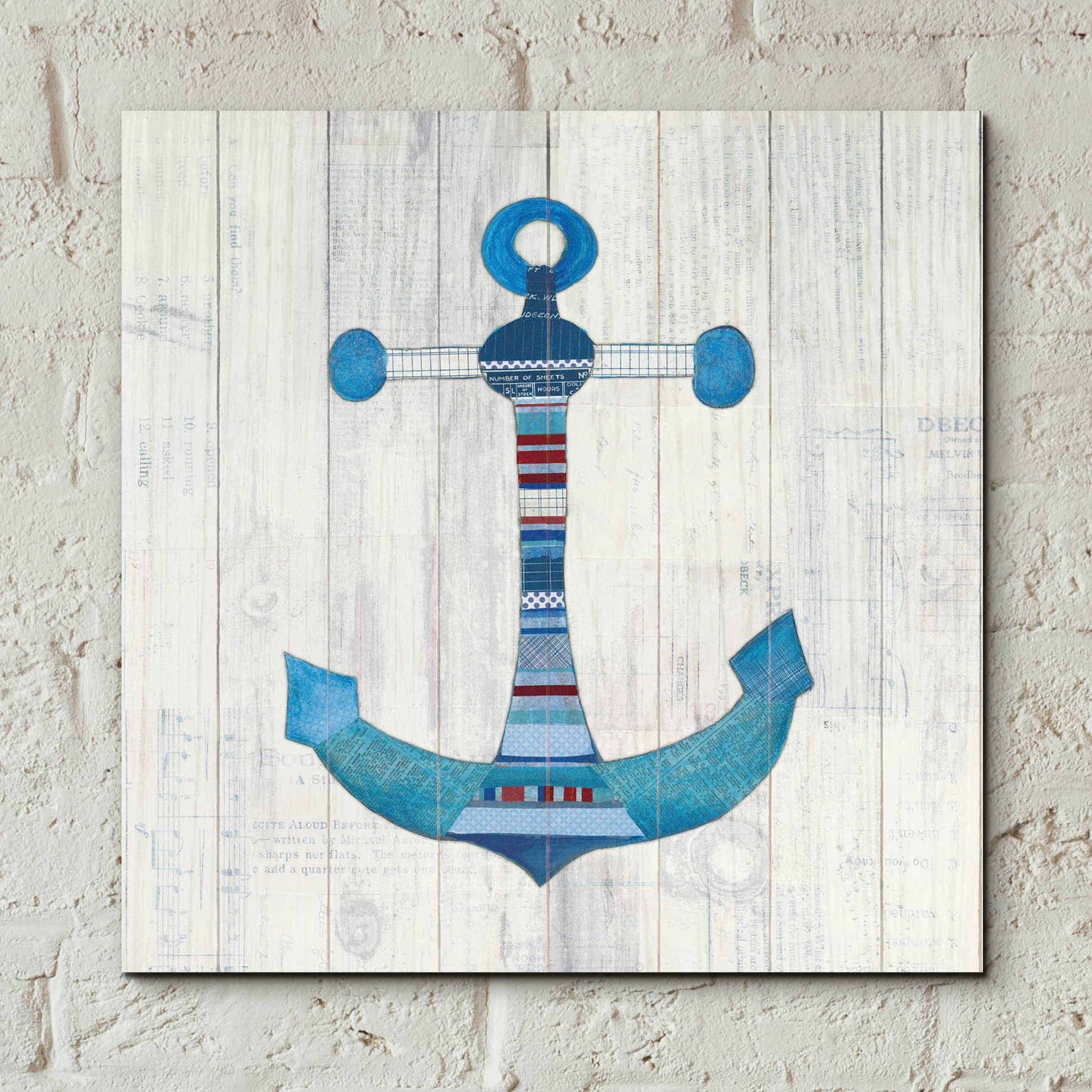 Epic Art 'Wind and Waves IV Nautical' by Courtney Prahl, Acrylic Glass Wall Art,12x12