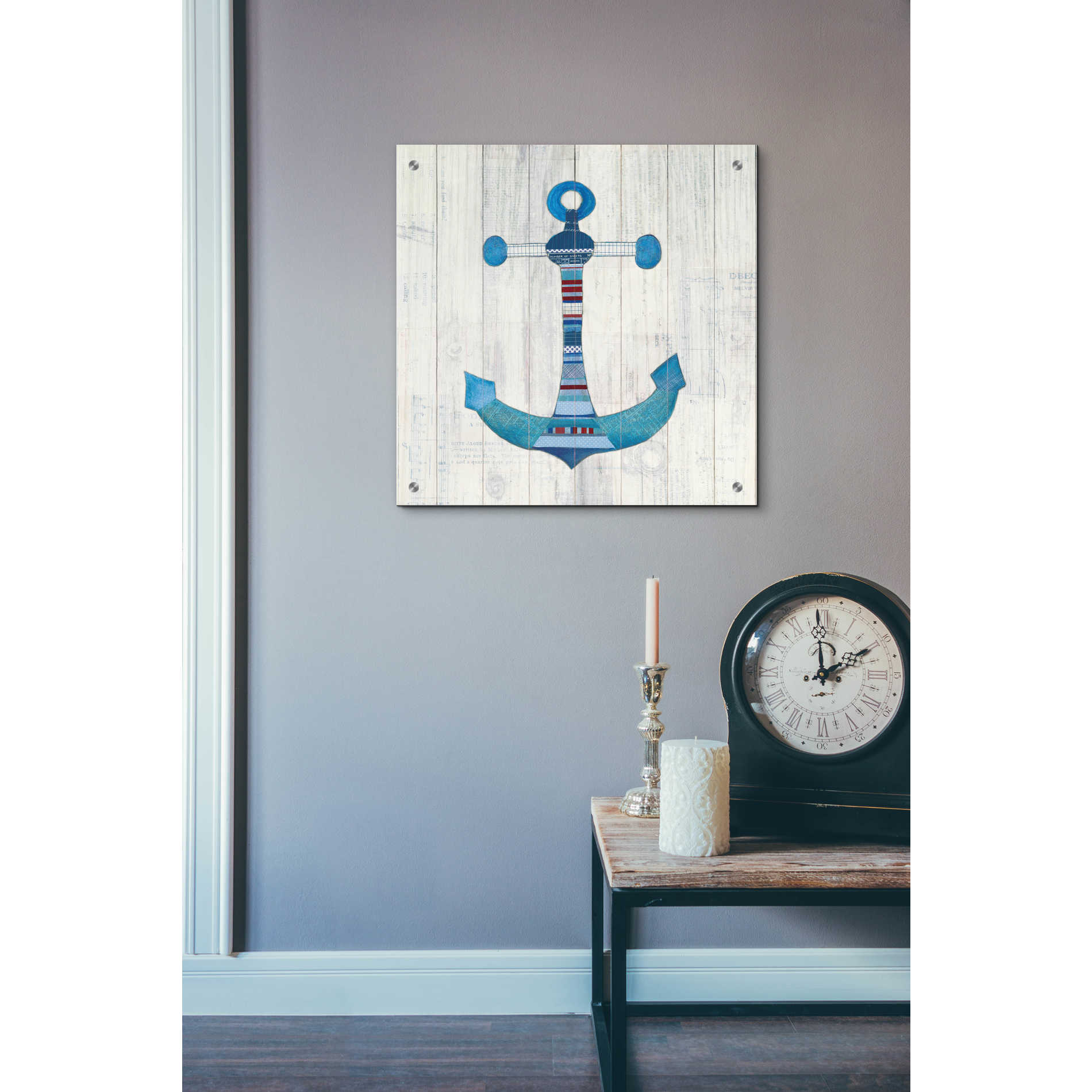 Epic Art 'Wind and Waves IV Nautical' by Courtney Prahl, Acrylic Glass Wall Art,24x24