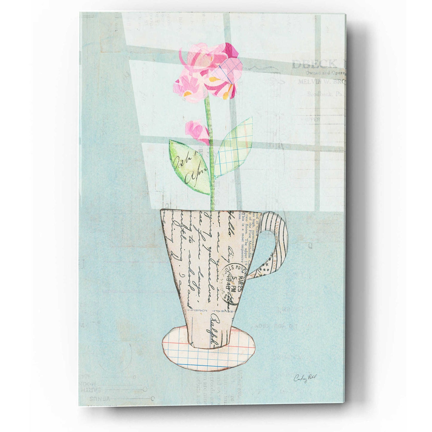 Epic Art 'Teacup Floral III on Print' by Courtney Prahl, Acrylic Glass Wall Art,12x16