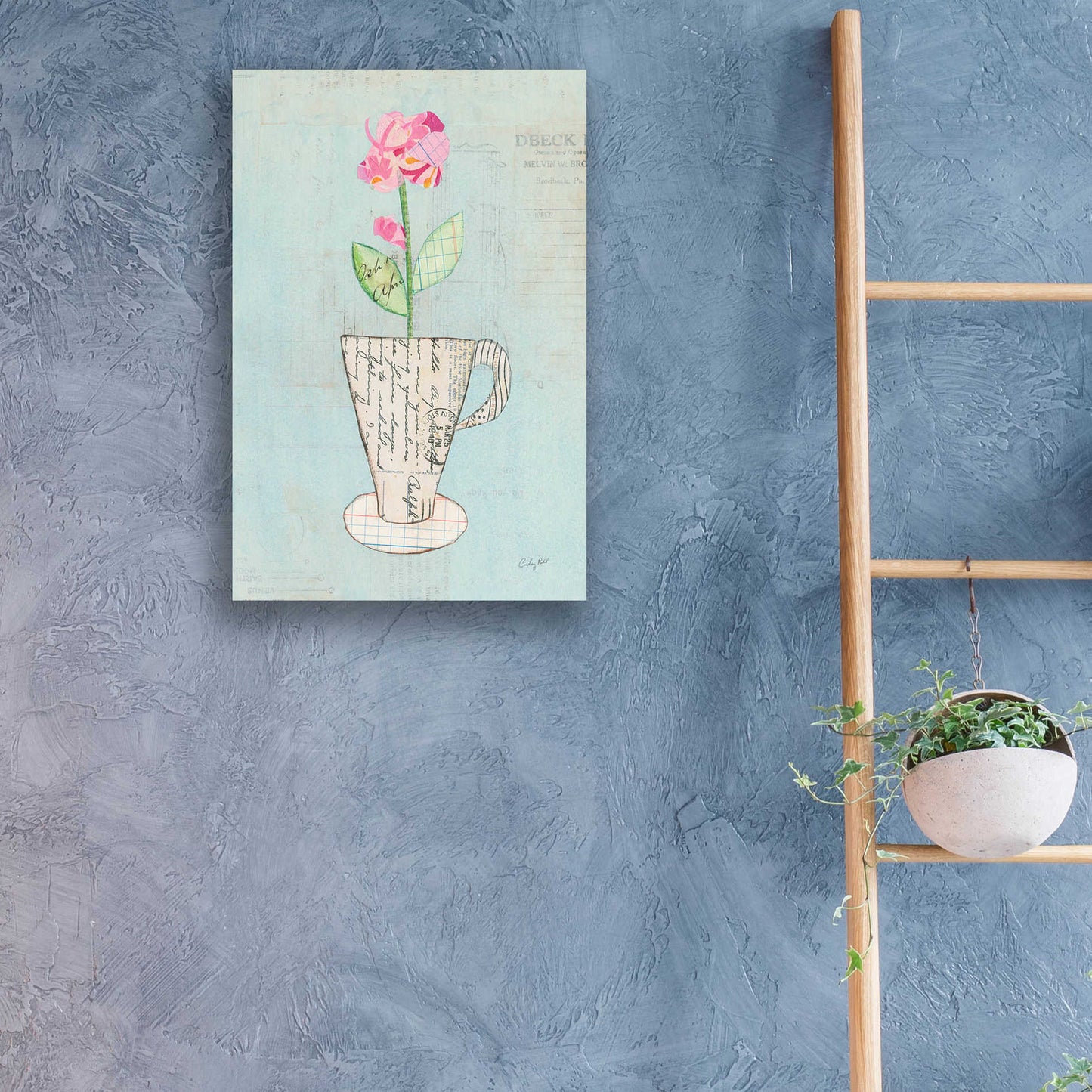 Epic Art 'Teacup Floral III on Print' by Courtney Prahl, Acrylic Glass Wall Art,16x24