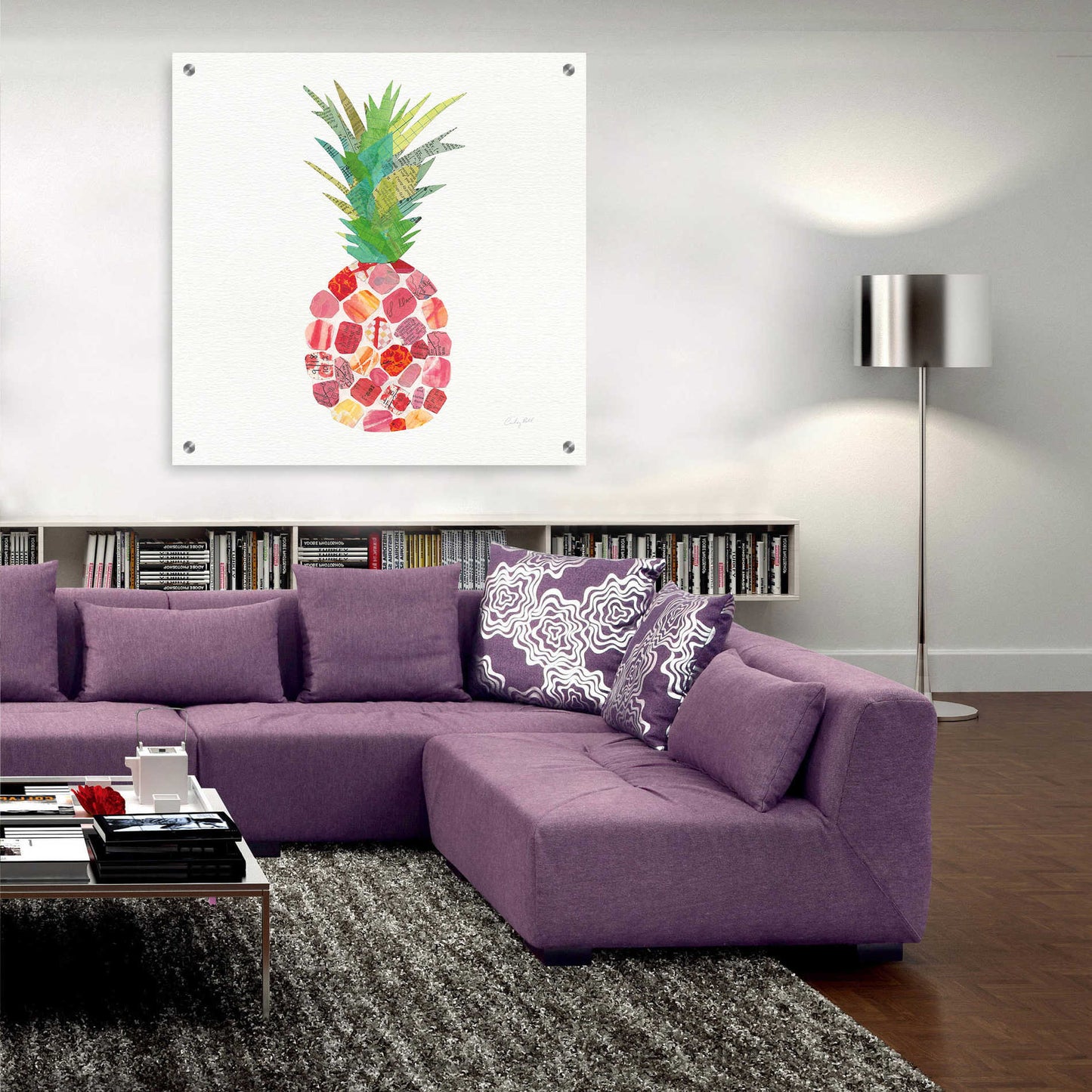 Epic Art 'Tropical Fun Pineapple I' by Courtney Prahl, Acrylic Glass Wall Art,36x36