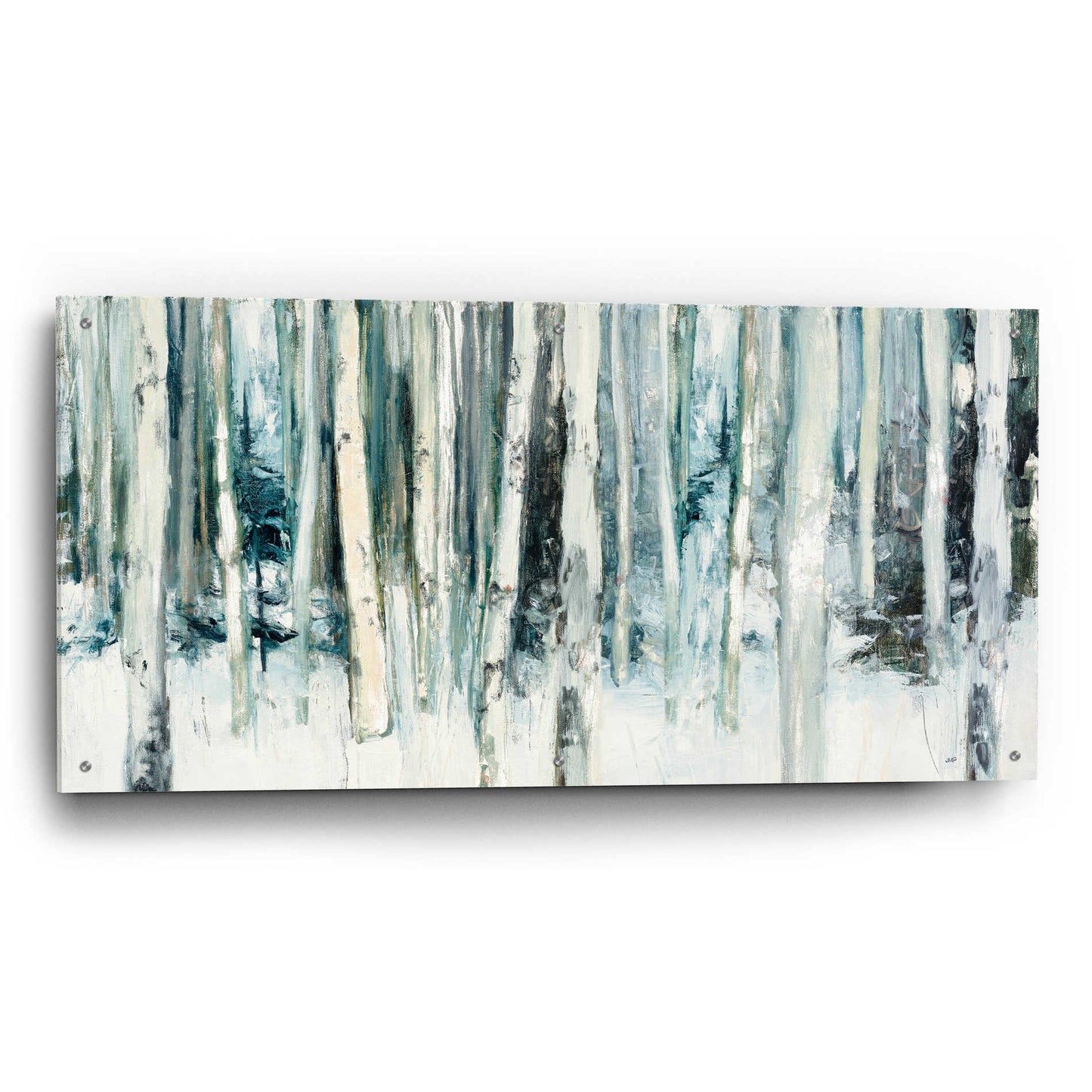 Epic Art 'Winter Woods III Light Trees' by Julia Purinton, Acrylic Glass Wall Art,48x24