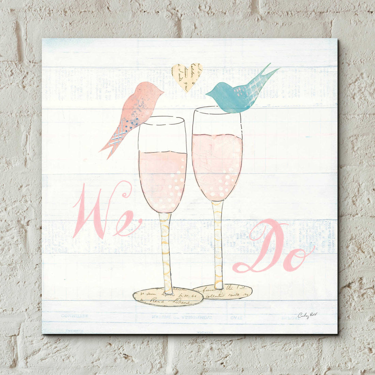 Epic Art 'Lovebirds IV' by Courtney Prahl, Acrylic Glass Wall Art,12x12