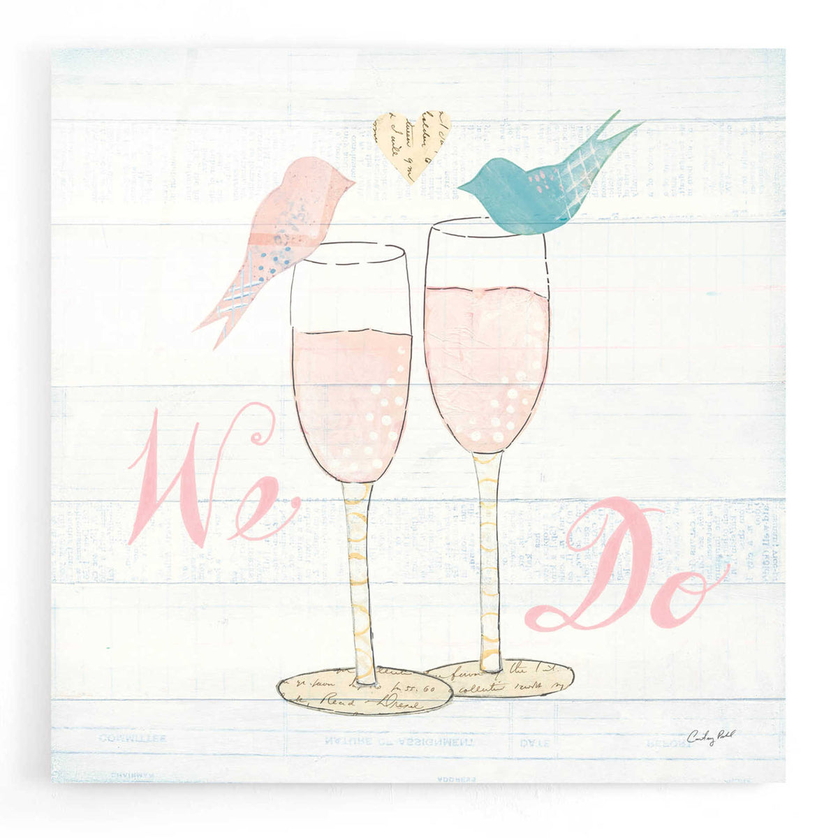 Epic Art 'Lovebirds IV' by Courtney Prahl, Acrylic Glass Wall Art