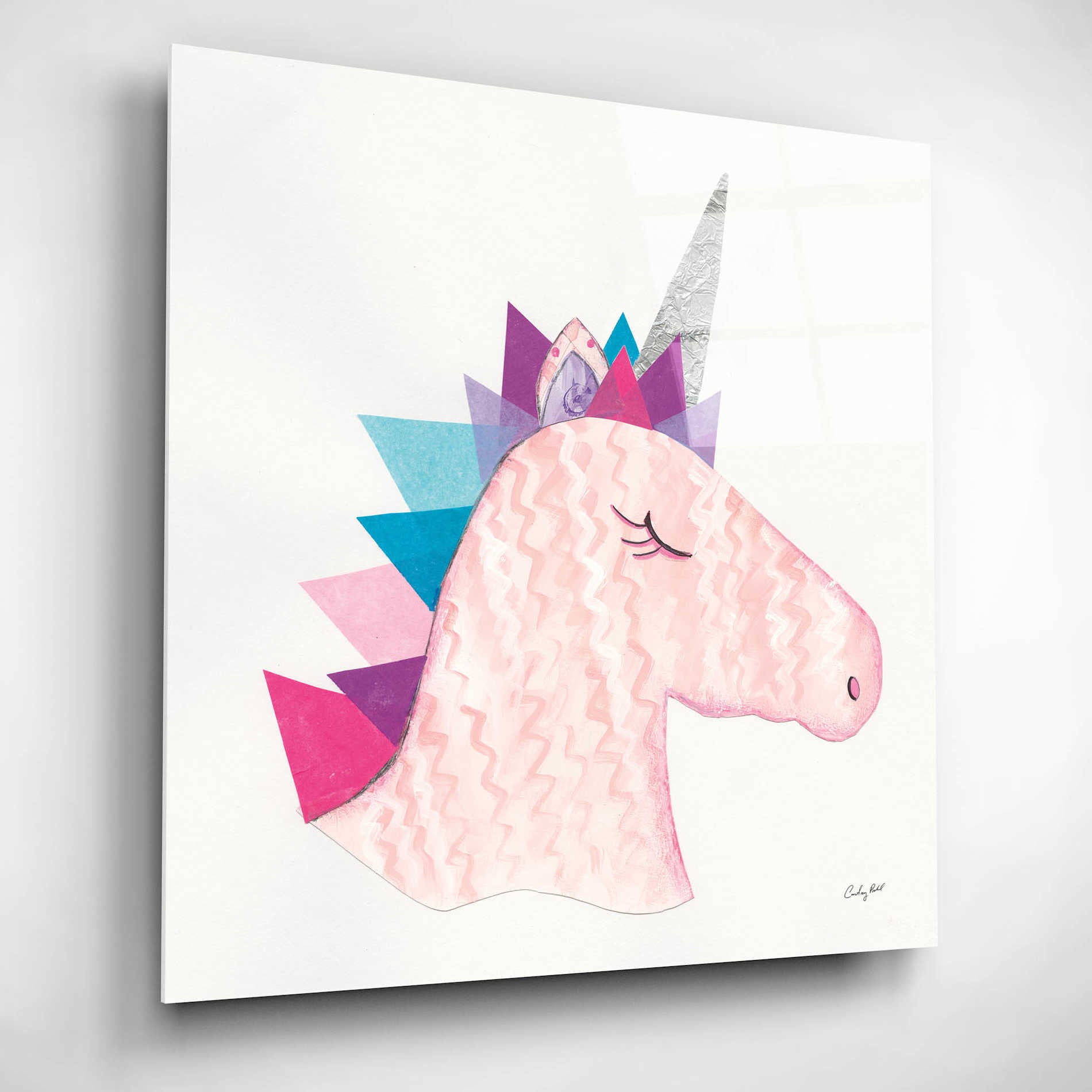 Epic Art 'Unicorn Power I' by Courtney Prahl, Acrylic Glass Wall Art,12x12