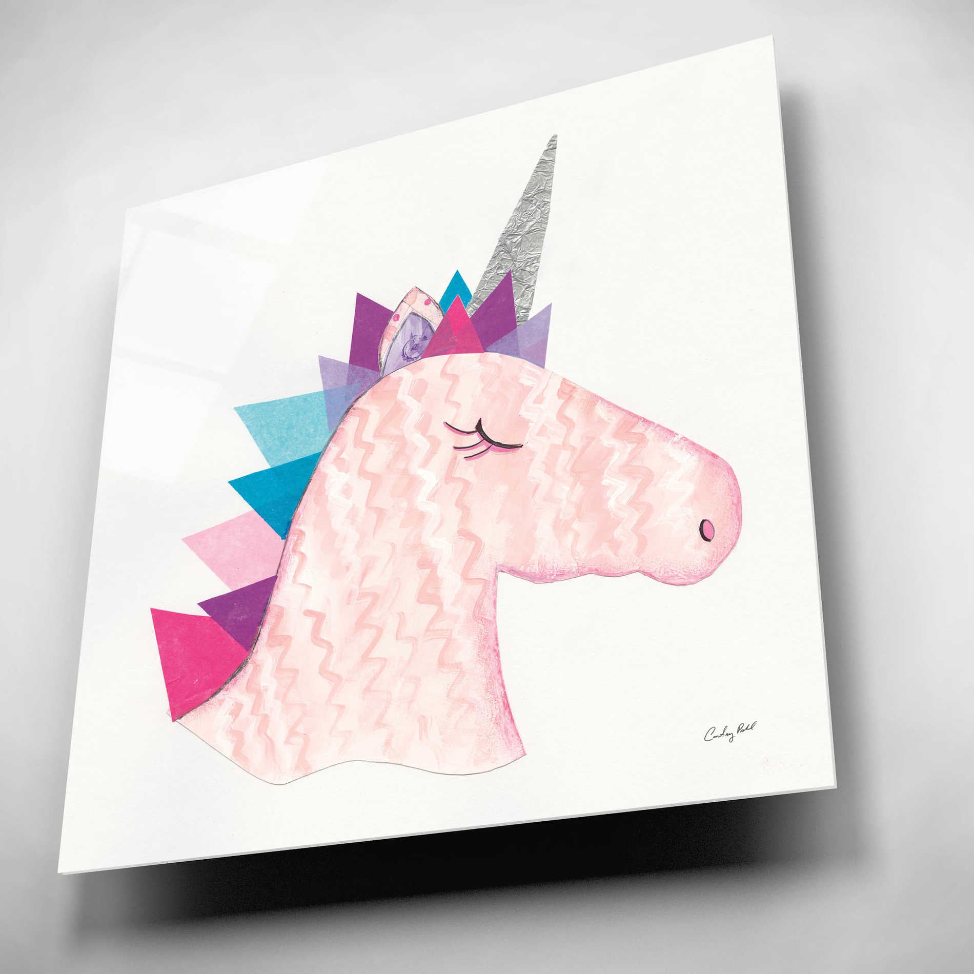 Epic Art 'Unicorn Power I' by Courtney Prahl, Acrylic Glass Wall Art,12x12