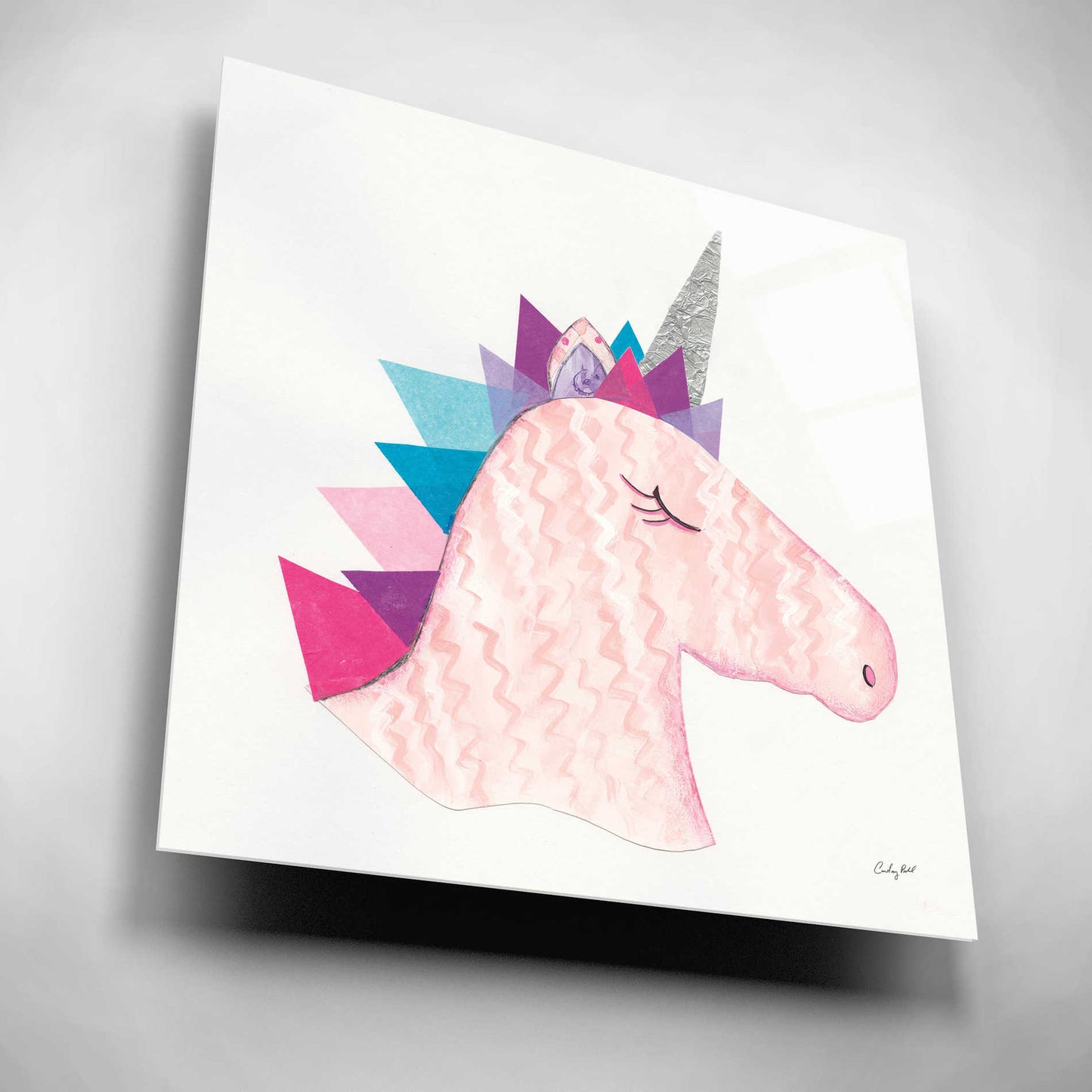 Epic Art 'Unicorn Power I' by Courtney Prahl, Acrylic Glass Wall Art,12x12