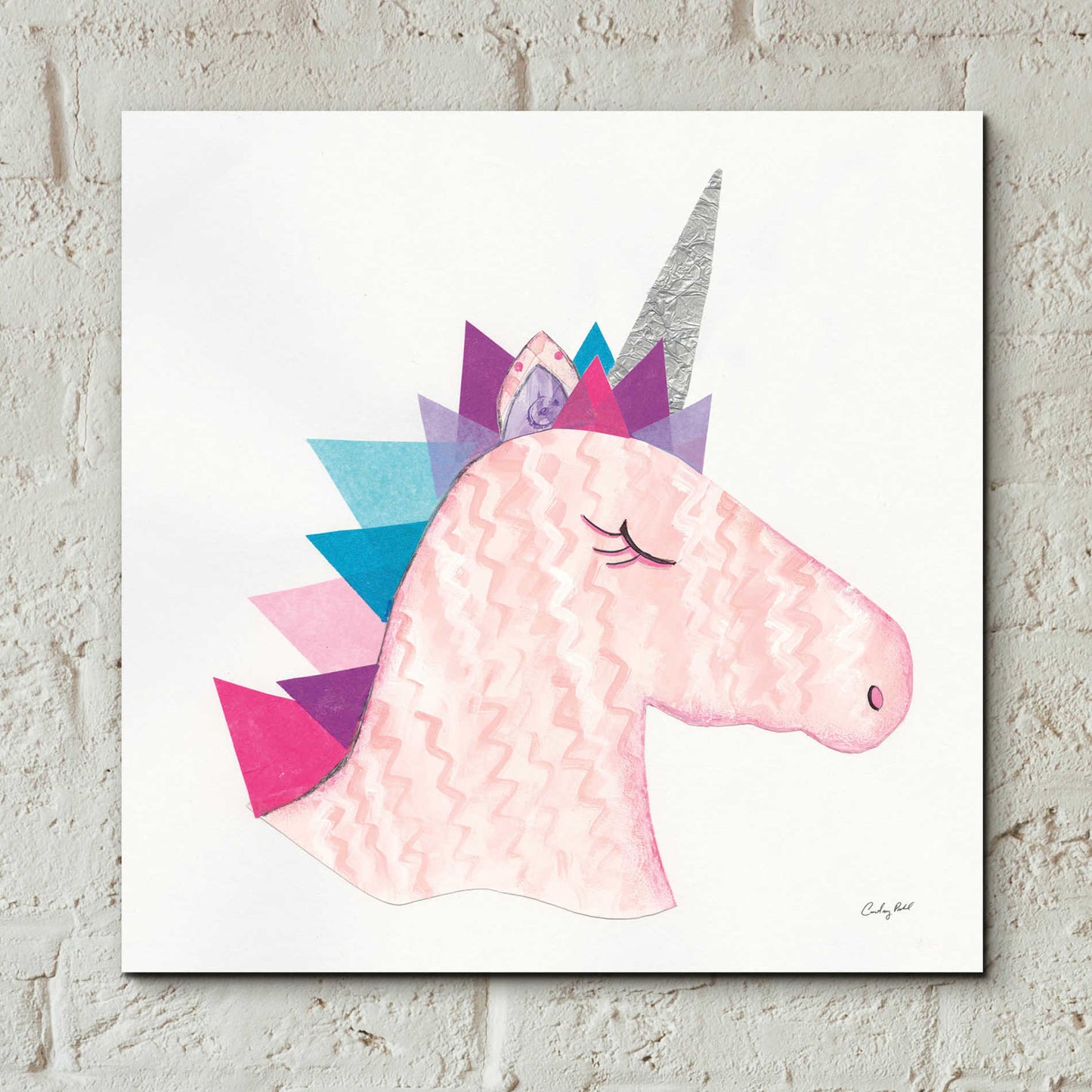 Epic Art 'Unicorn Power I' by Courtney Prahl, Acrylic Glass Wall Art,12x12