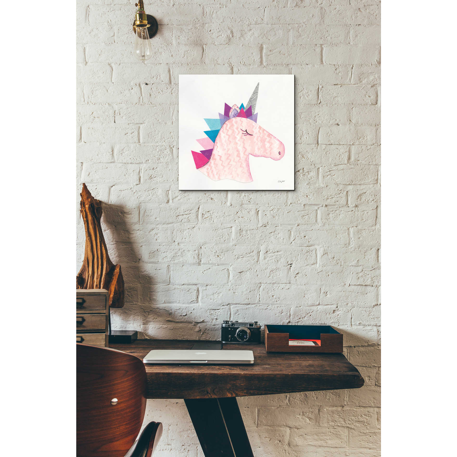 Epic Art 'Unicorn Power I' by Courtney Prahl, Acrylic Glass Wall Art,12x12