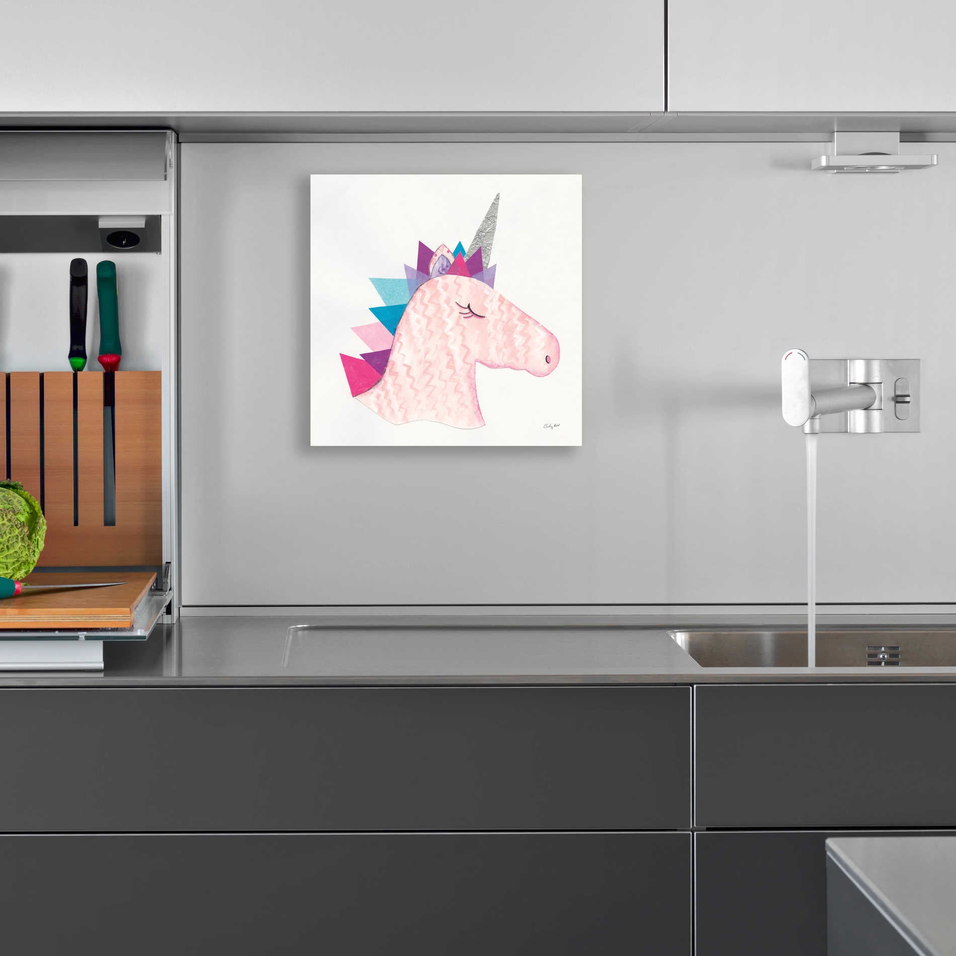 Epic Art 'Unicorn Power I' by Courtney Prahl, Acrylic Glass Wall Art,12x12