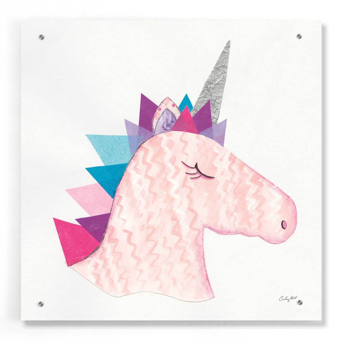 Epic Art 'Unicorn Power I' by Courtney Prahl, Acrylic Glass Wall Art,24x24