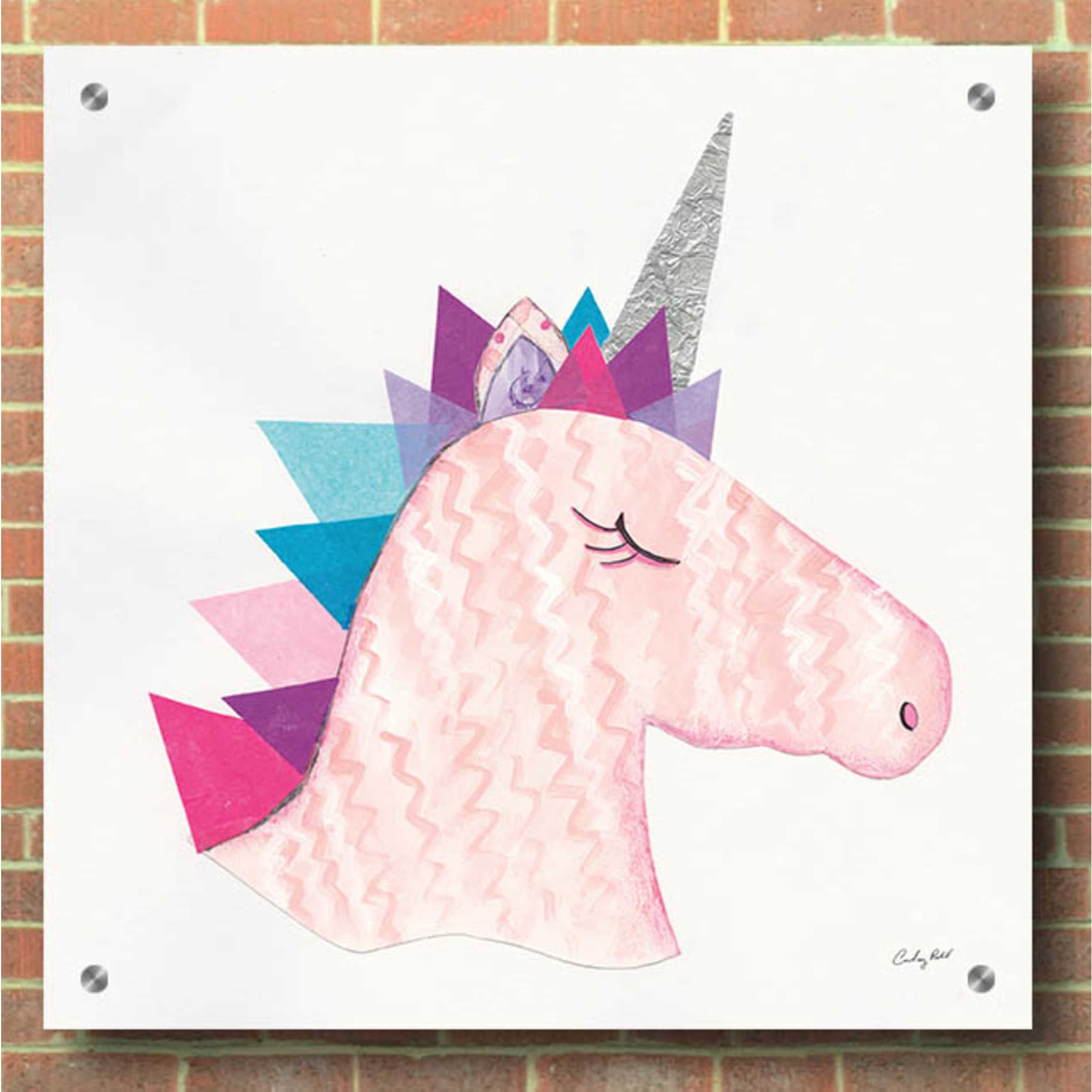 Epic Art 'Unicorn Power I' by Courtney Prahl, Acrylic Glass Wall Art,36x36