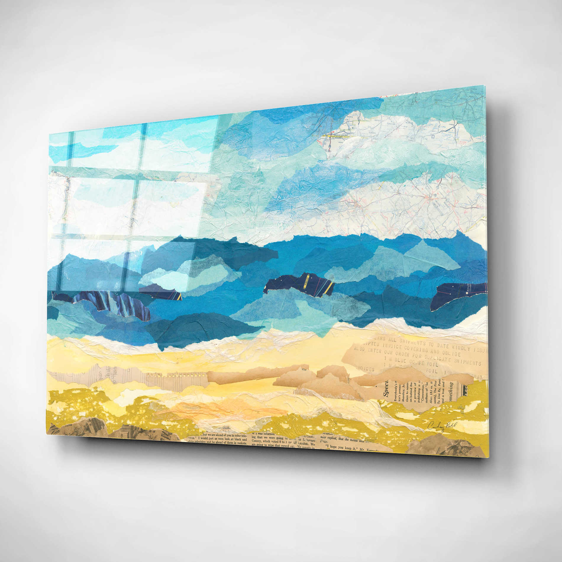 Epic Art 'Abstract Coastal I' by Courtney Prahl, Acrylic Glass Wall Art,16x12