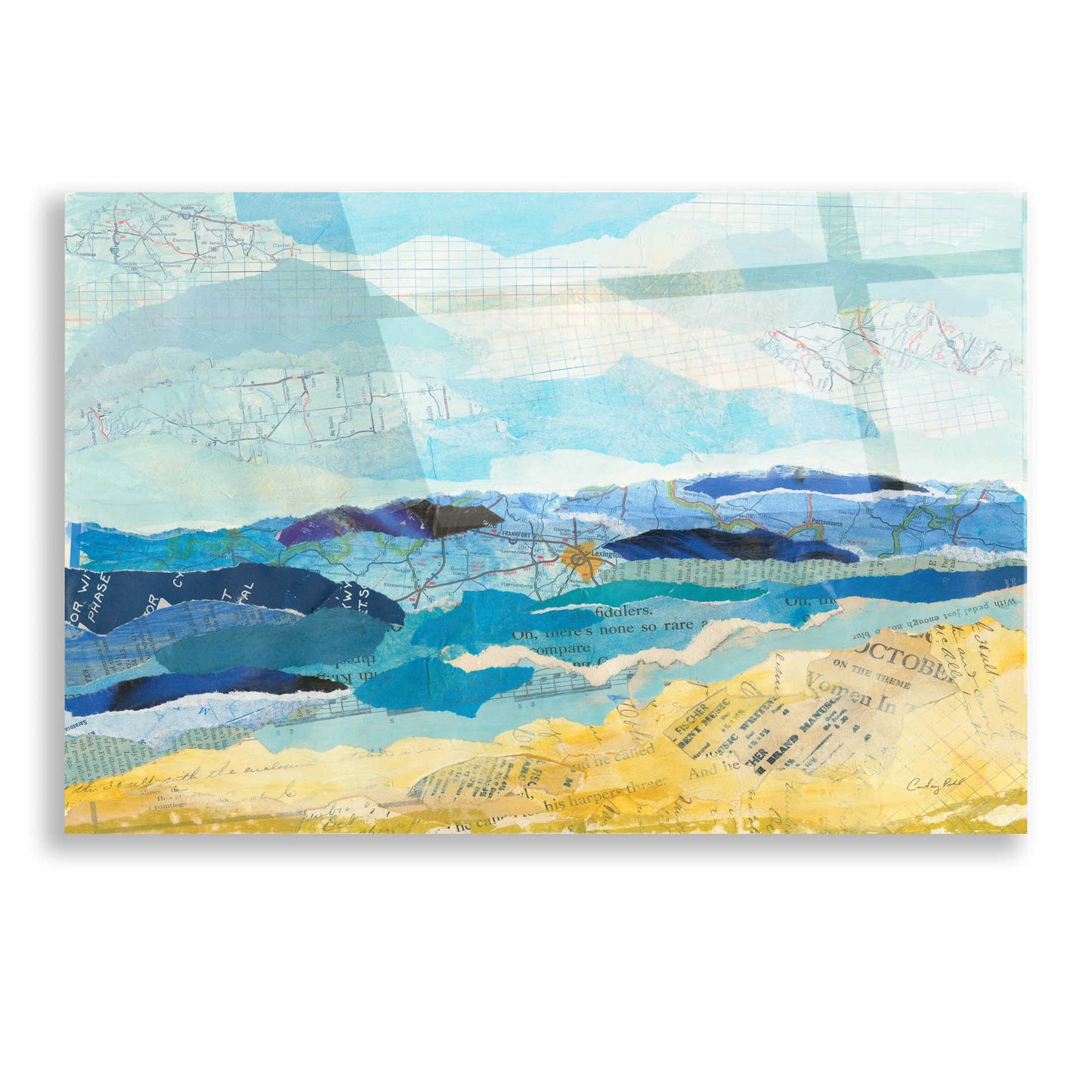 Epic Art 'Abstract Coastal II' by Courtney Prahl, Acrylic Glass Wall Art,24x16