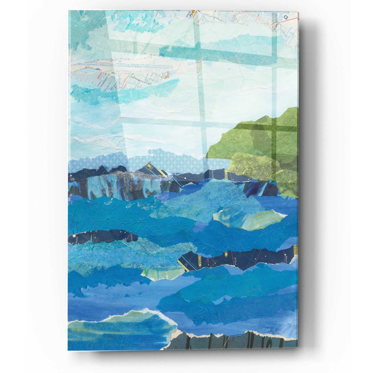 Epic Art 'Abstract Coastal IV' by Courtney Prahl, Acrylic Glass Wall Art,12x16