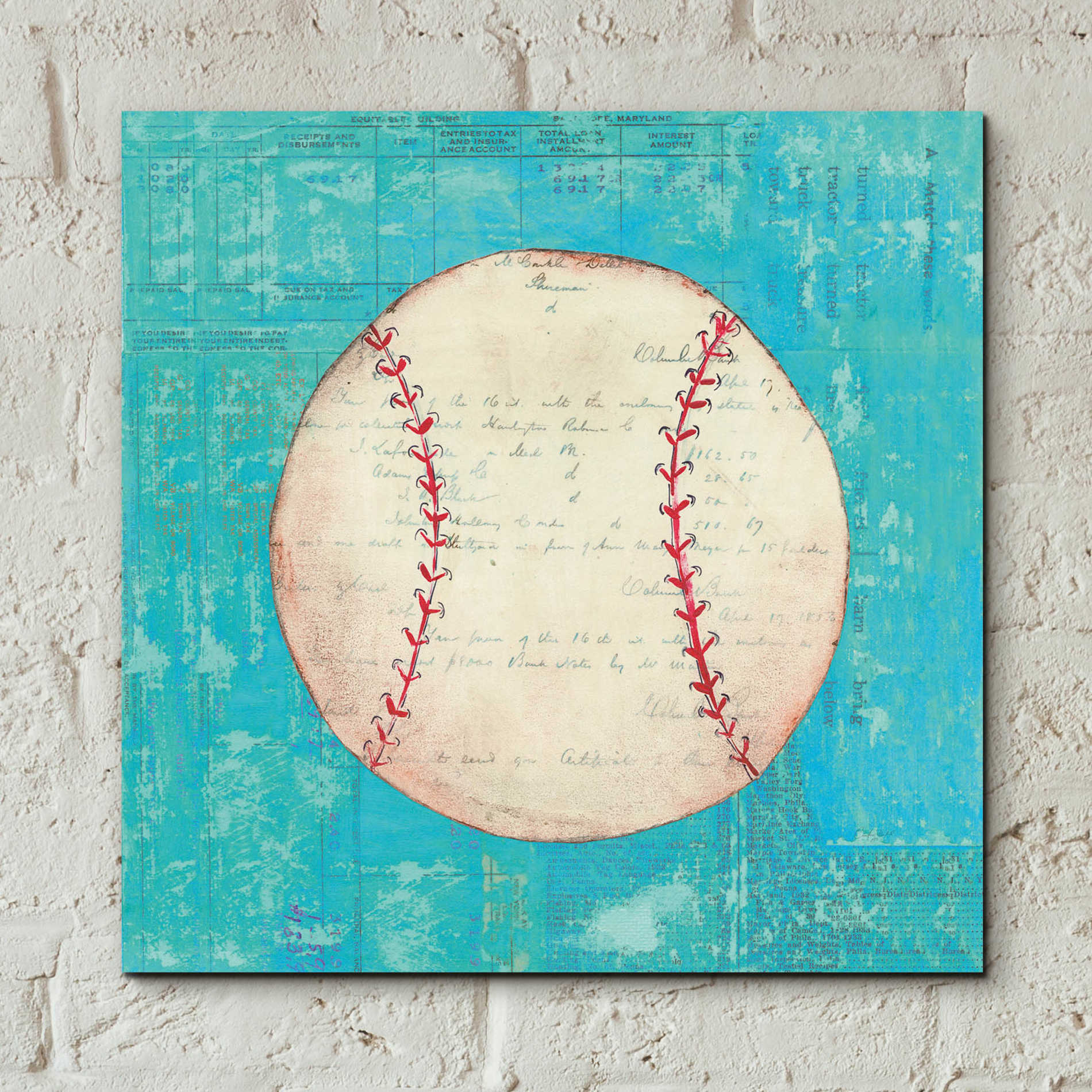 Epic Art 'Play Ball I Bright' by Courtney Prahl, Acrylic Glass Wall Art,12x12