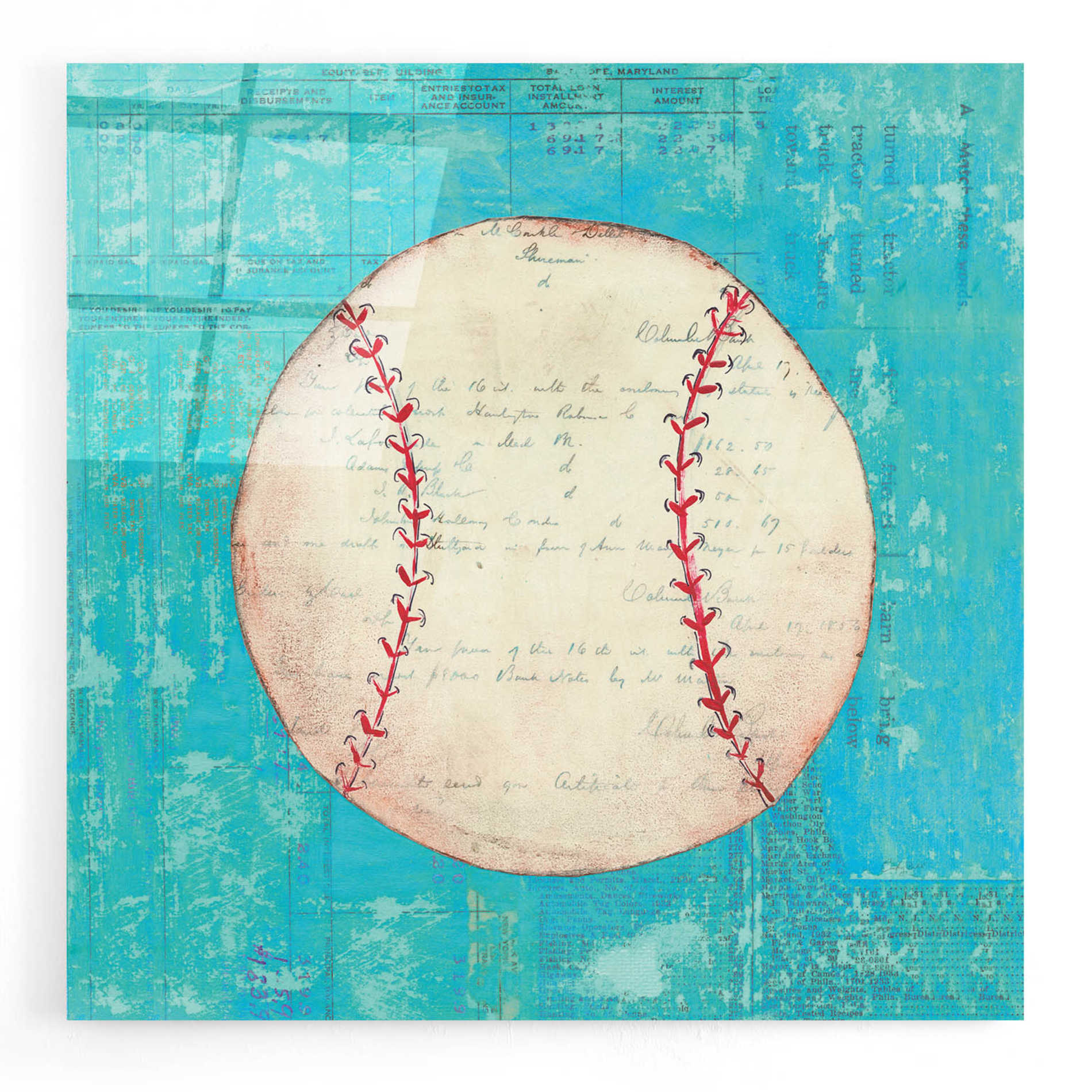Epic Art 'Play Ball I Bright' by Courtney Prahl, Acrylic Glass Wall Art,12x12