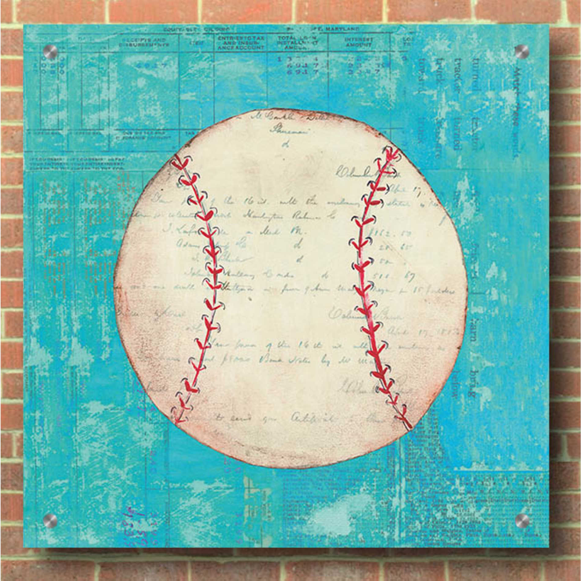 Epic Art 'Play Ball I Bright' by Courtney Prahl, Acrylic Glass Wall Art,36x36
