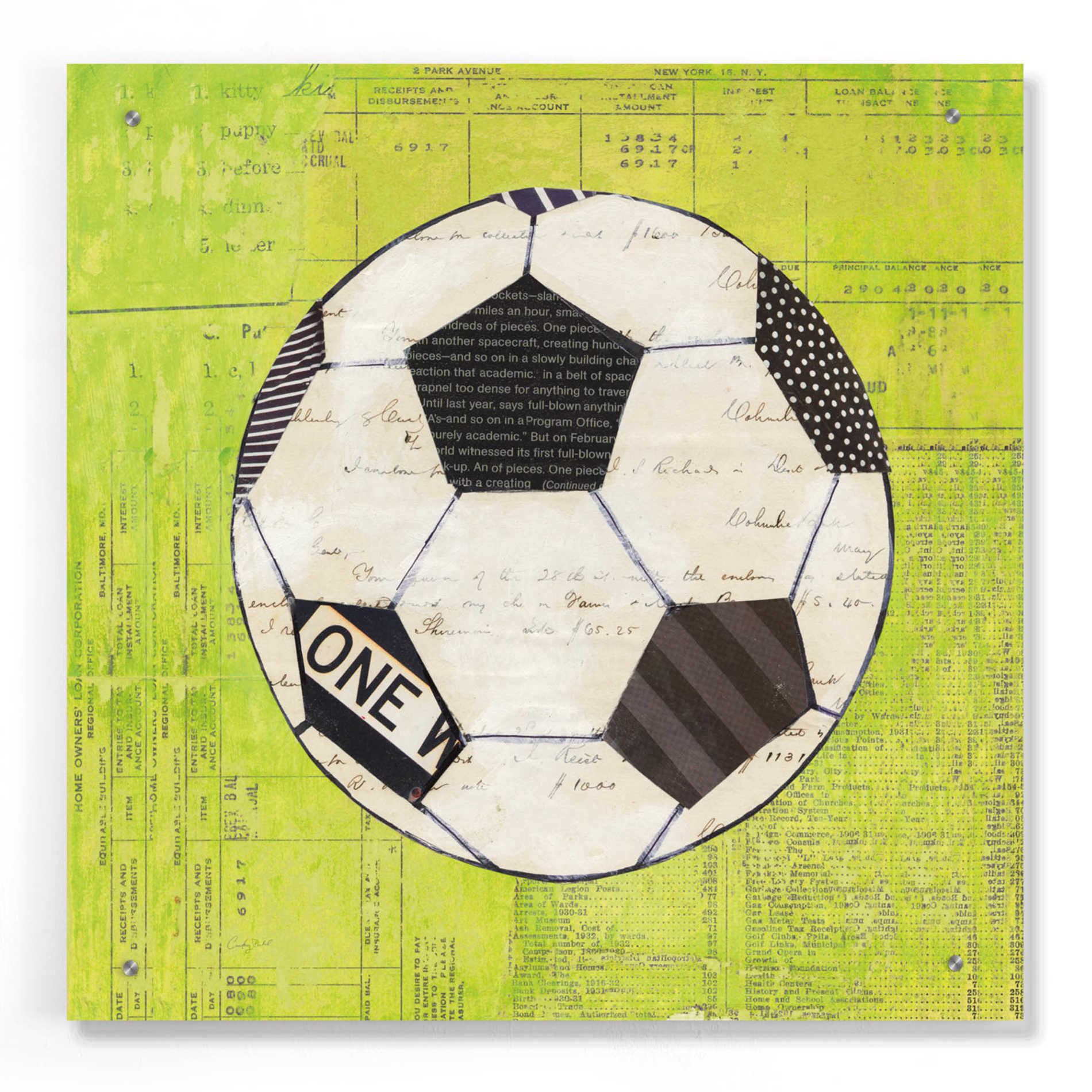 Epic Art 'Play Ball III Bright' by Courtney Prahl, Acrylic Glass Wall Art,24x24